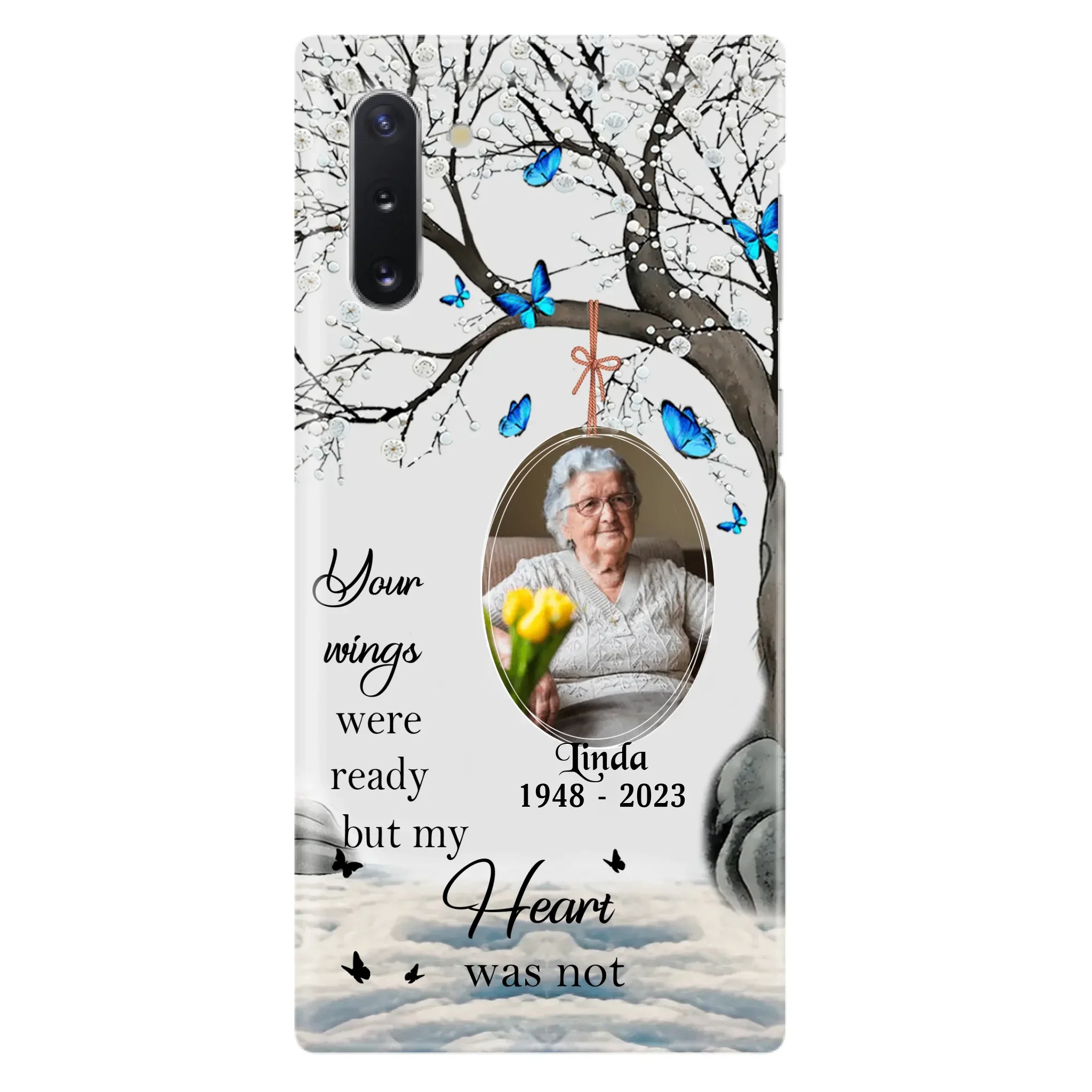 Custom Personalized Memorial Photo Phone Case - Upload Photo - Memorial Gift Idea For Family Member - Your Wings Were Ready But My Heart Was Not - Case For iPhone/Samsung