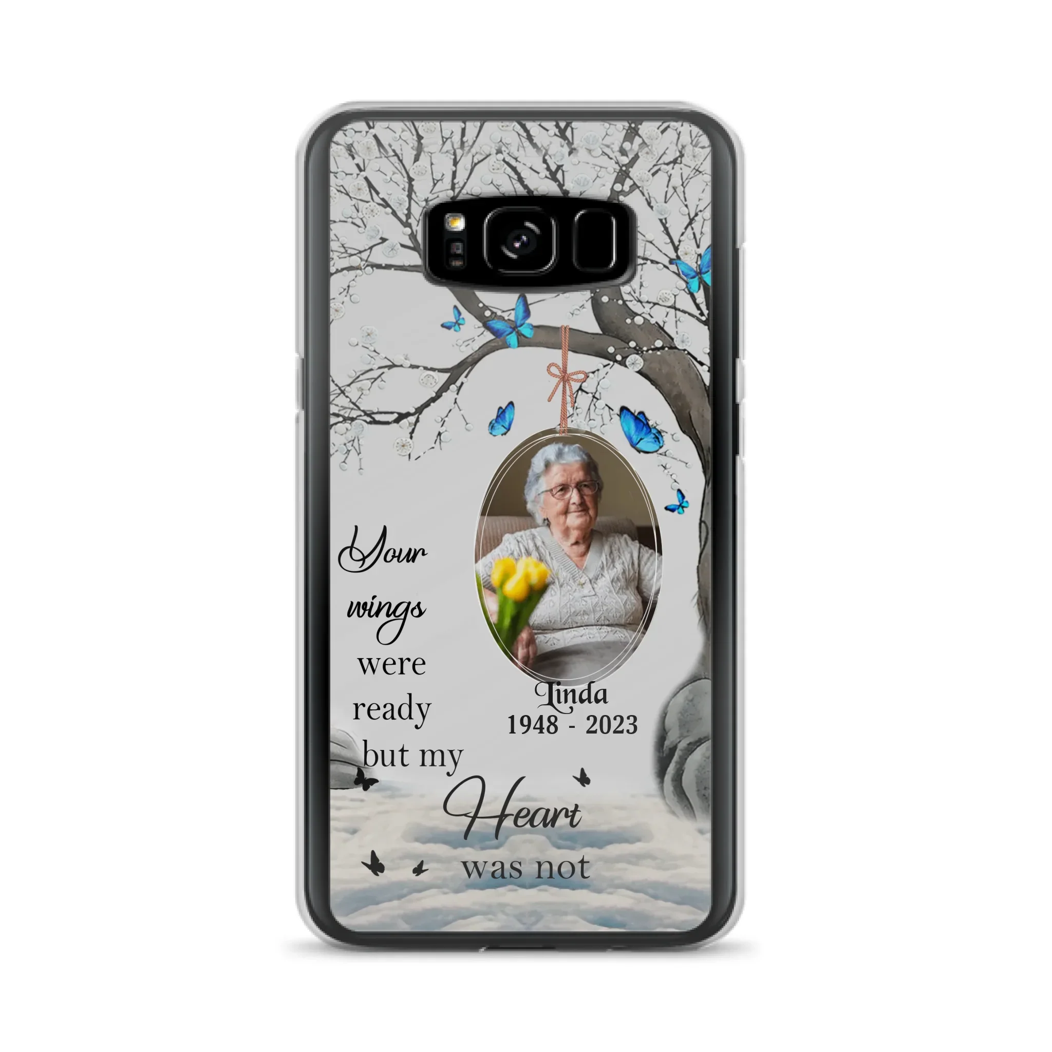 Custom Personalized Memorial Photo Phone Case - Upload Photo - Memorial Gift Idea For Family Member - Your Wings Were Ready But My Heart Was Not - Case For iPhone/Samsung