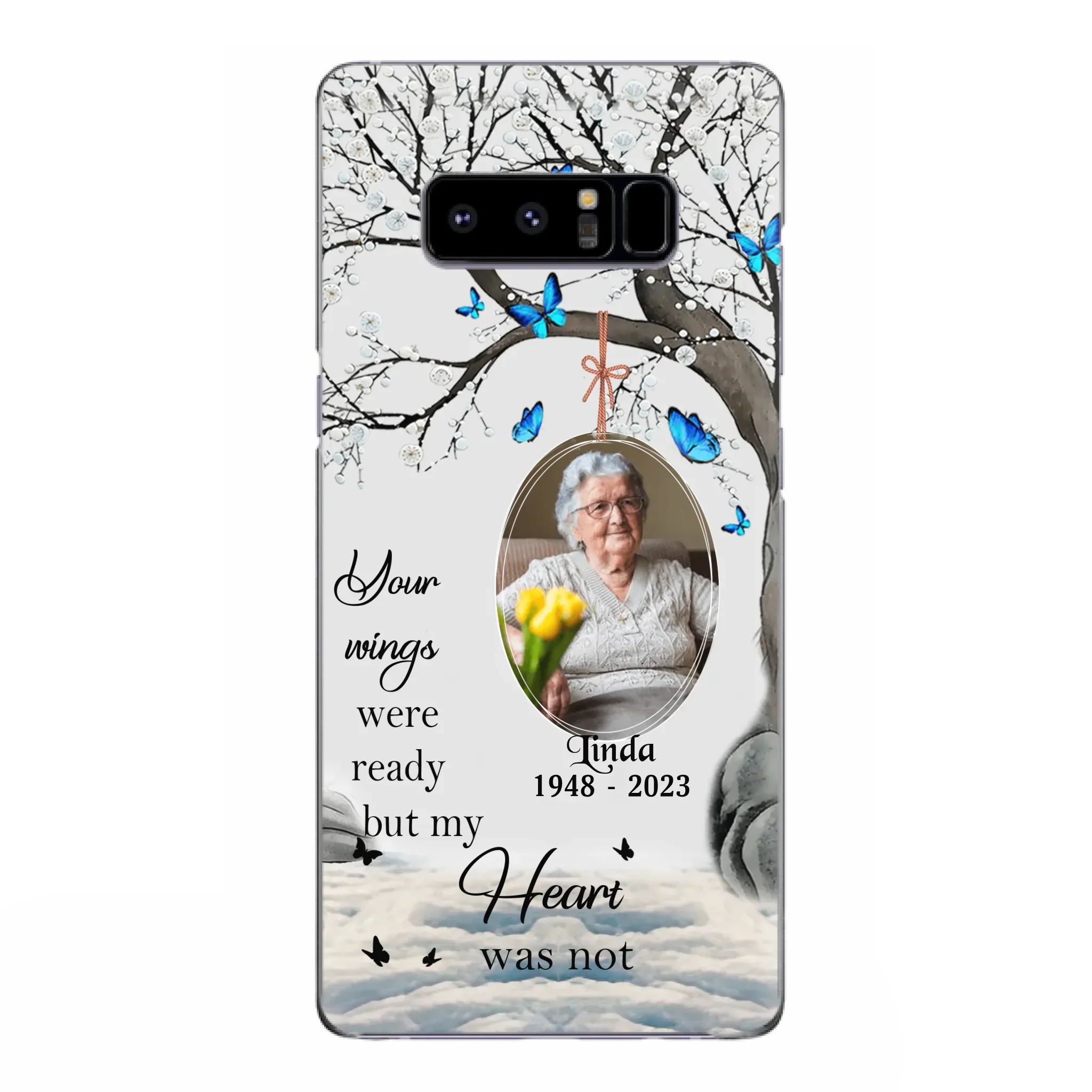 Custom Personalized Memorial Photo Phone Case - Upload Photo - Memorial Gift Idea For Family Member - Your Wings Were Ready But My Heart Was Not - Case For iPhone/Samsung
