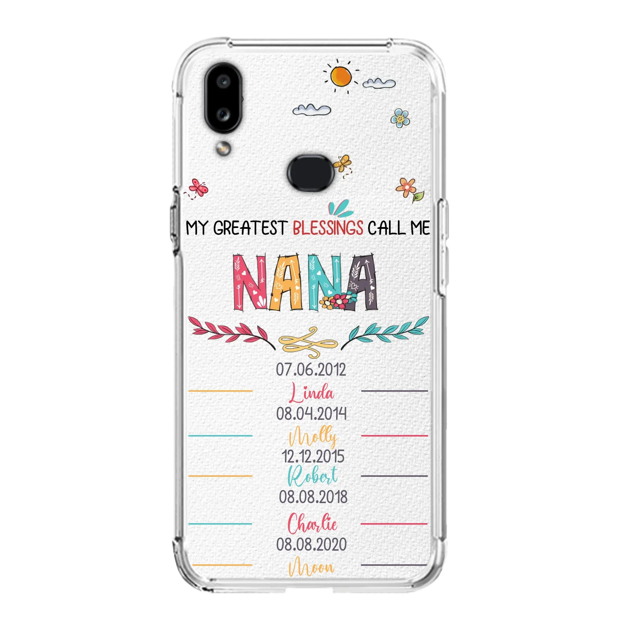 Personalized Grandma Phone Case - Gift Idea For Grandma - Upto 5 Grandkids - My Greatest Blessings Call Me Nana - Case For iPhone/Samsung