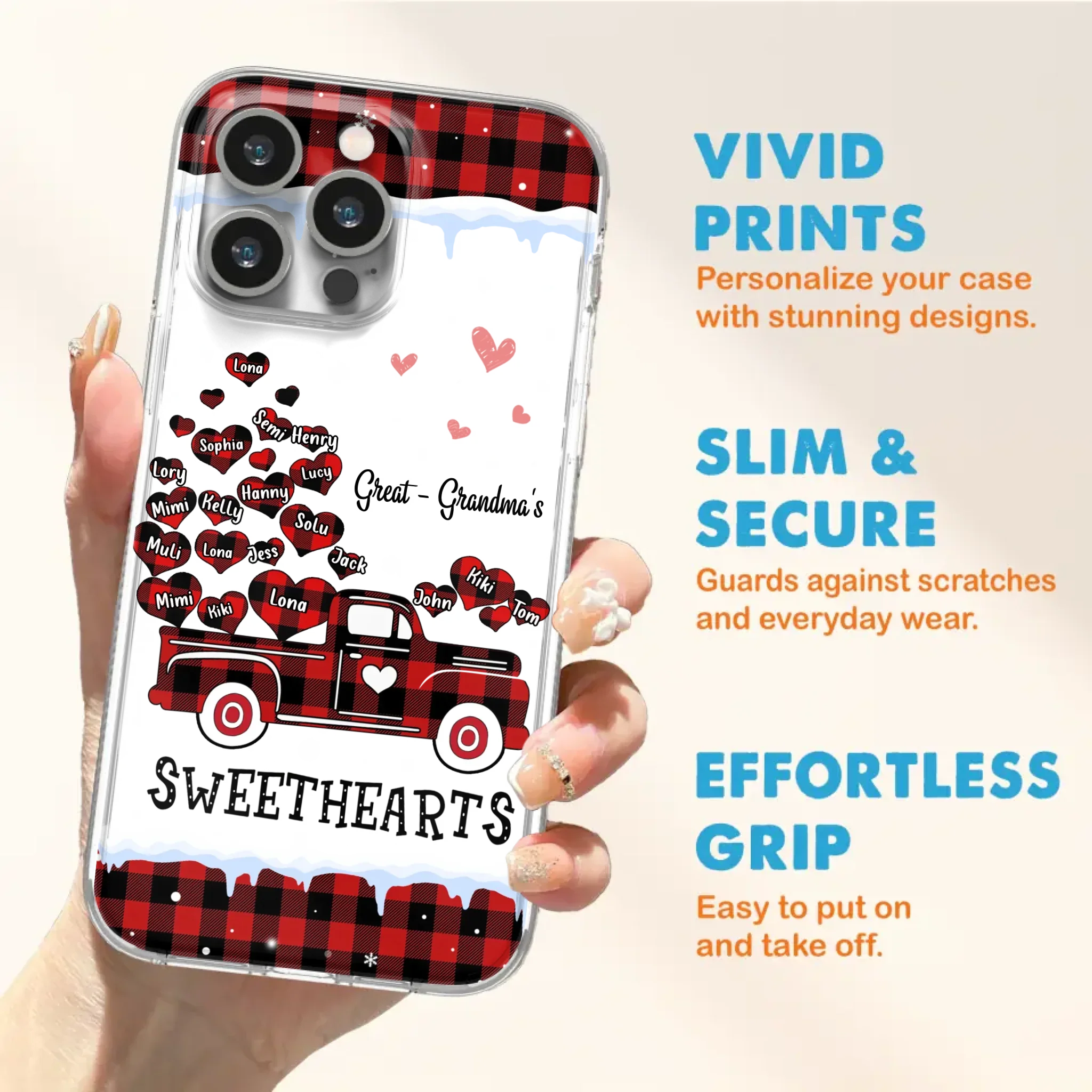 Personalized Grandma Phone Case - Gift Idea For Grandma - Upto 20 Children - Great - Grandma's Sweethearts - Case For iPhone/Samsung