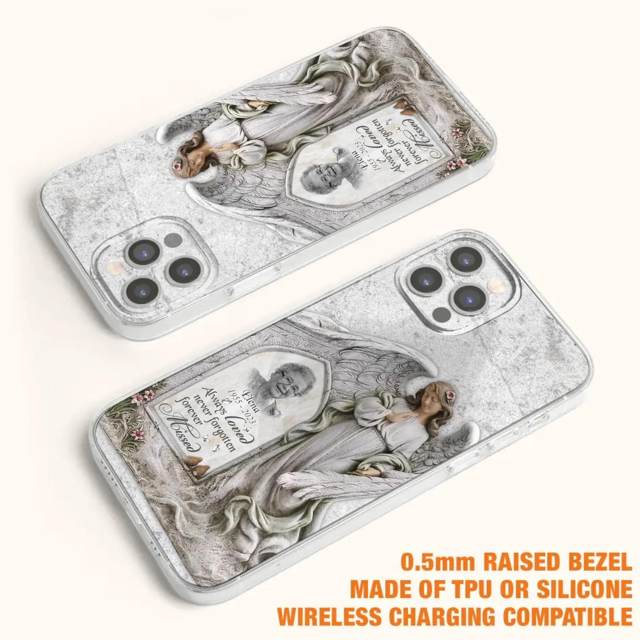 Custom Personalized Memorial Photo Phone Case - Memorial Gift Idea For Family Member - Always Loved Never Forgotten Forever Missed - Case For iPhone/Samsung