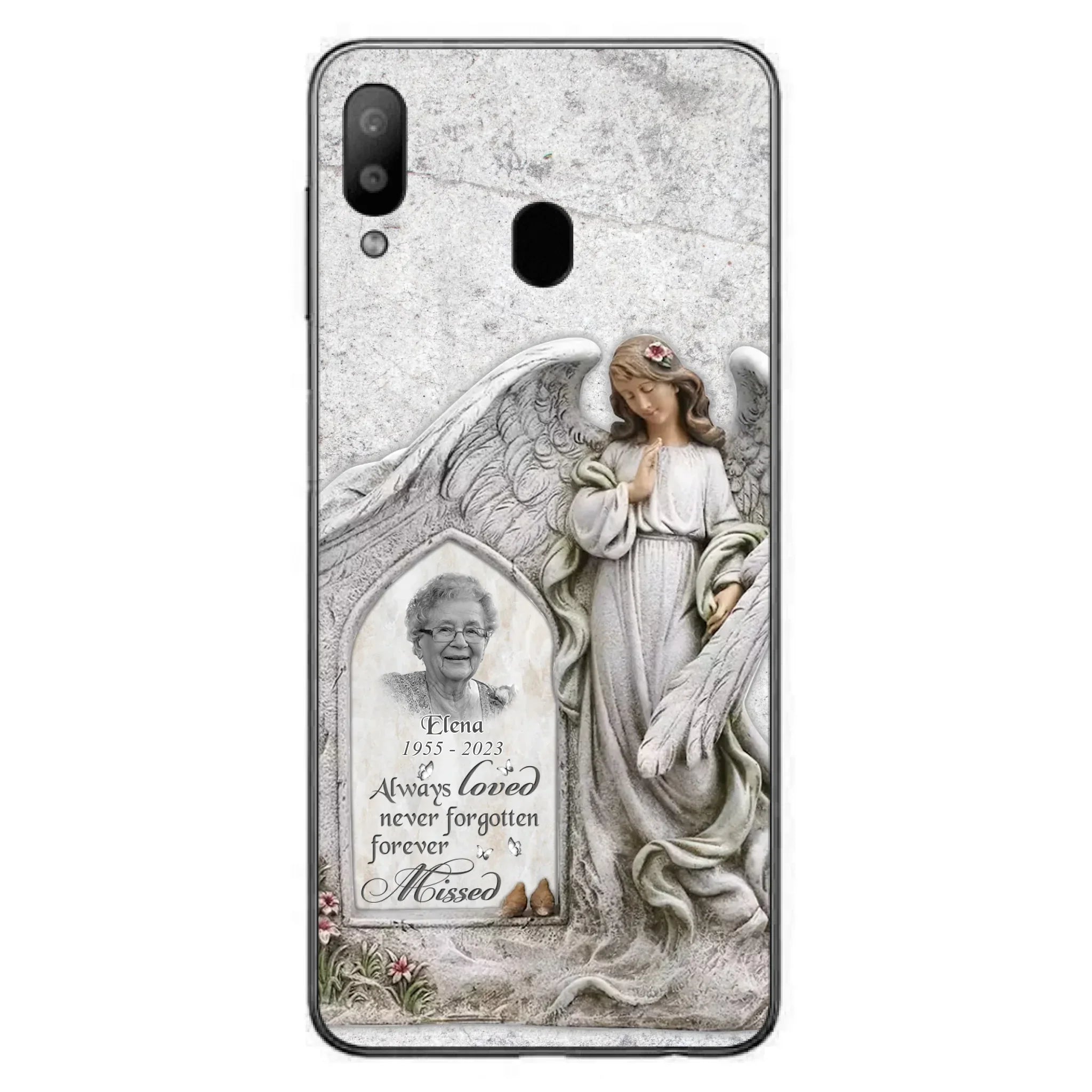 Custom Personalized Memorial Photo Phone Case - Memorial Gift Idea For Family Member - Always Loved Never Forgotten Forever Missed - Case For iPhone/Samsung