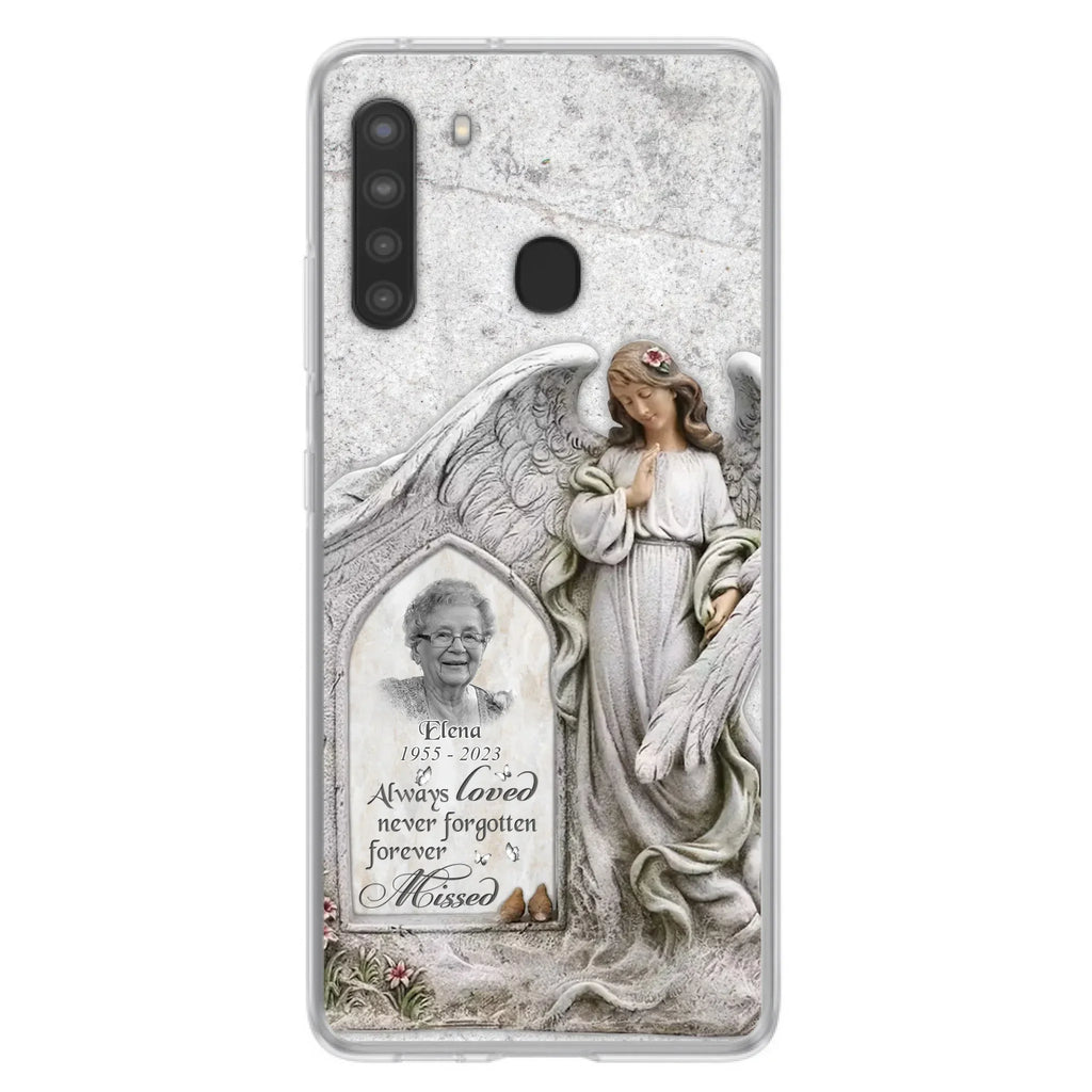 Custom Personalized Memorial Photo Phone Case - Memorial Gift Idea For Family Member - Always Loved Never Forgotten Forever Missed - Case For iPhone/Samsung