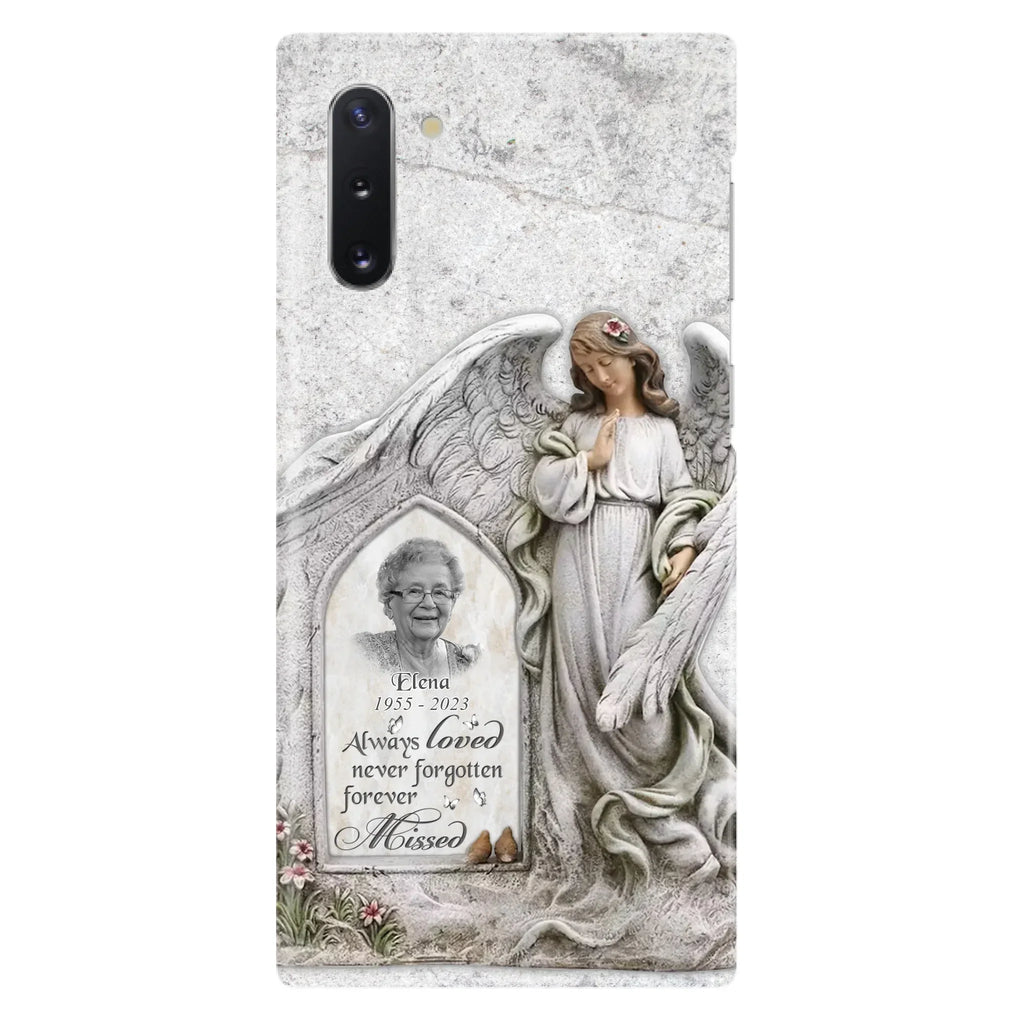 Custom Personalized Memorial Photo Phone Case - Memorial Gift Idea For Family Member - Always Loved Never Forgotten Forever Missed - Case For iPhone/Samsung