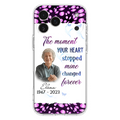 Custom Personalized Memorial Photo Phone Case - Memorial Gift For Family Member - Upload Photo - Case For iPhone/Samsung - The Moment Your Heart Stopped Mine Changed Forever