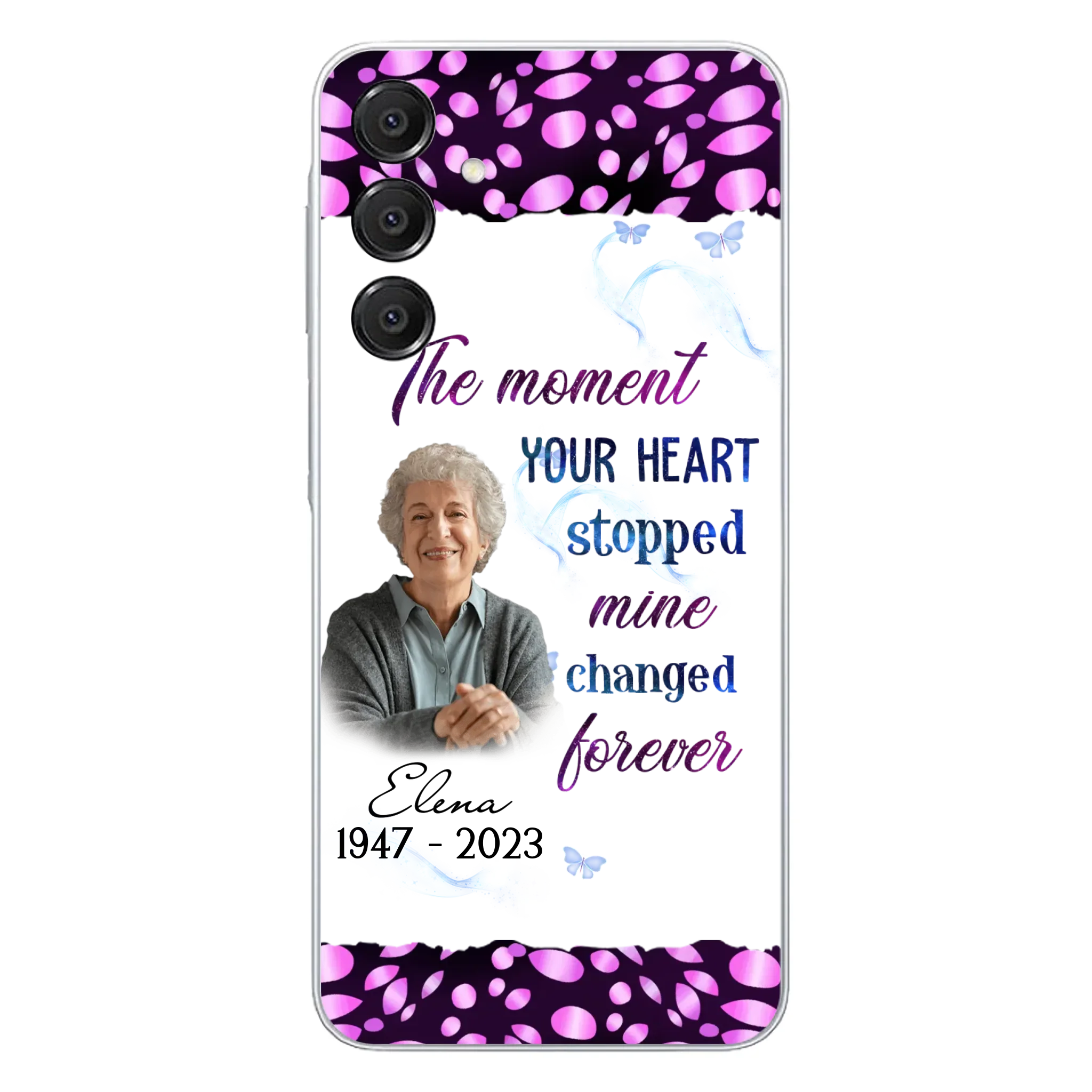 Custom Personalized Memorial Photo Phone Case - Memorial Gift For Family Member - Upload Photo - Case For iPhone/Samsung - The Moment Your Heart Stopped Mine Changed Forever