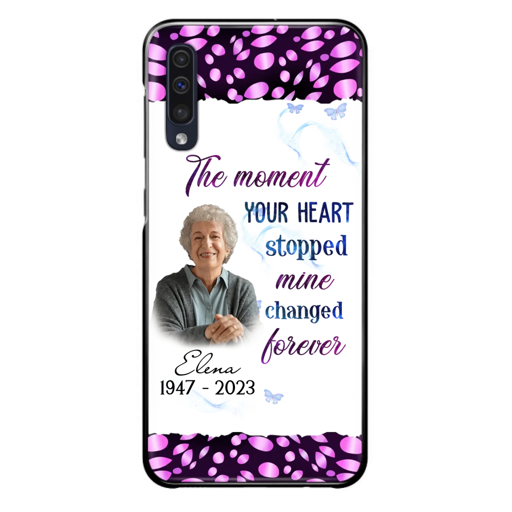Custom Personalized Memorial Photo Phone Case - Memorial Gift For Family Member - Upload Photo - Case For iPhone/Samsung - The Moment Your Heart Stopped Mine Changed Forever