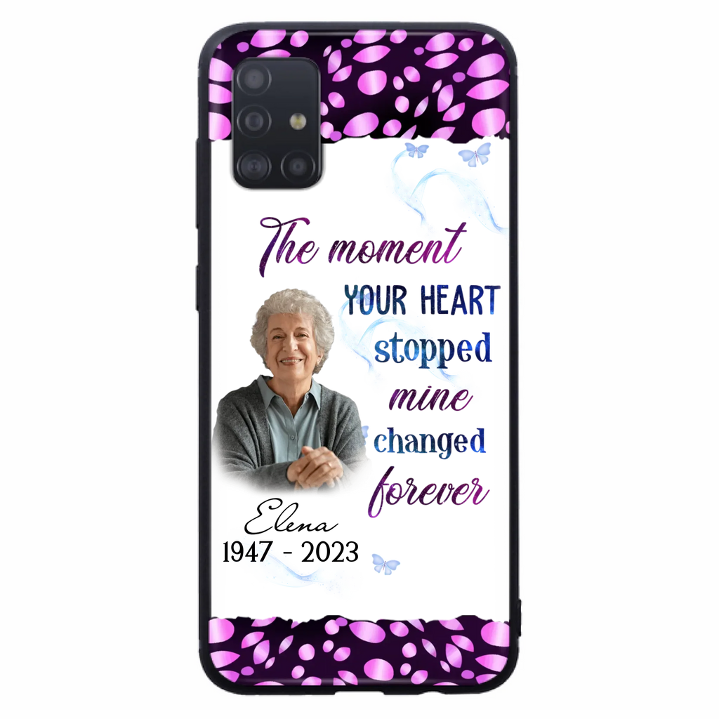 Custom Personalized Memorial Photo Phone Case - Memorial Gift For Family Member - Upload Photo - Case For iPhone/Samsung - The Moment Your Heart Stopped Mine Changed Forever