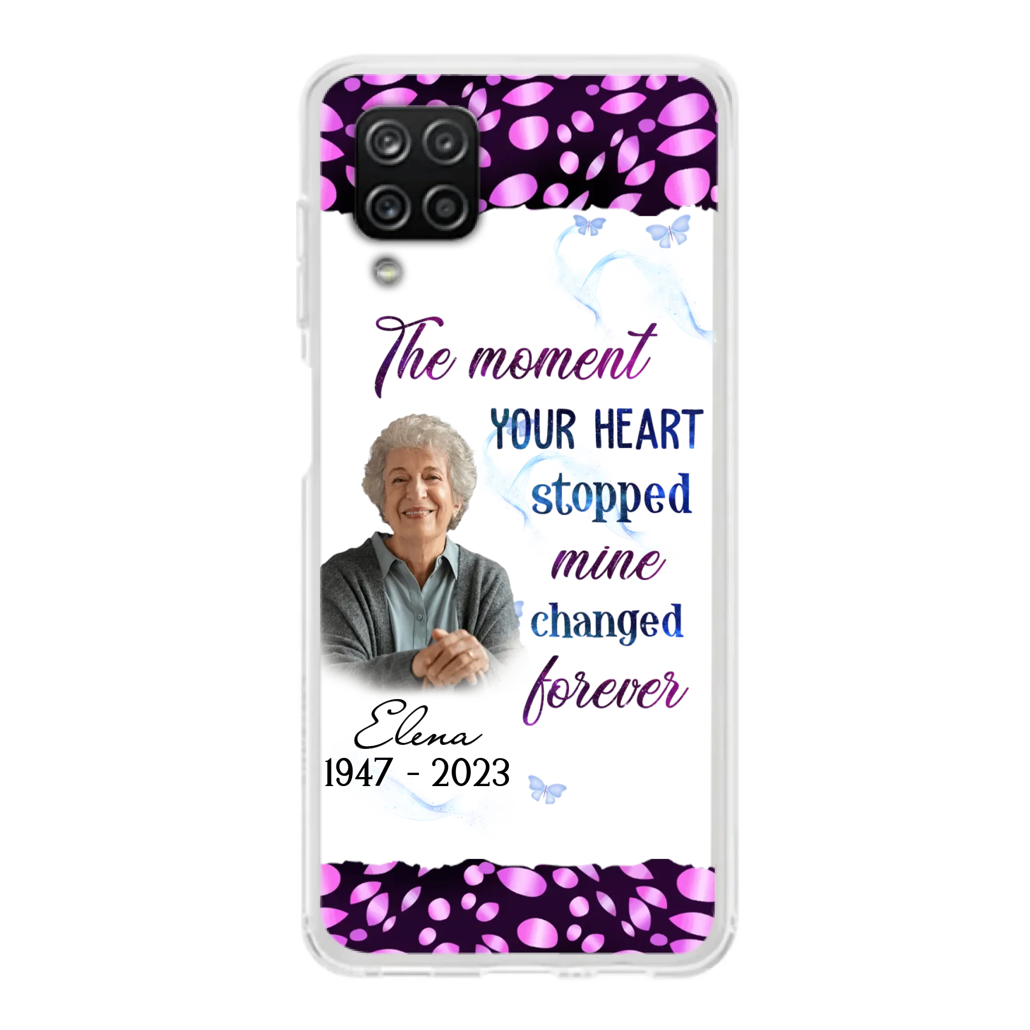Custom Personalized Memorial Photo Phone Case - Memorial Gift For Family Member - Upload Photo - Case For iPhone/Samsung - The Moment Your Heart Stopped Mine Changed Forever