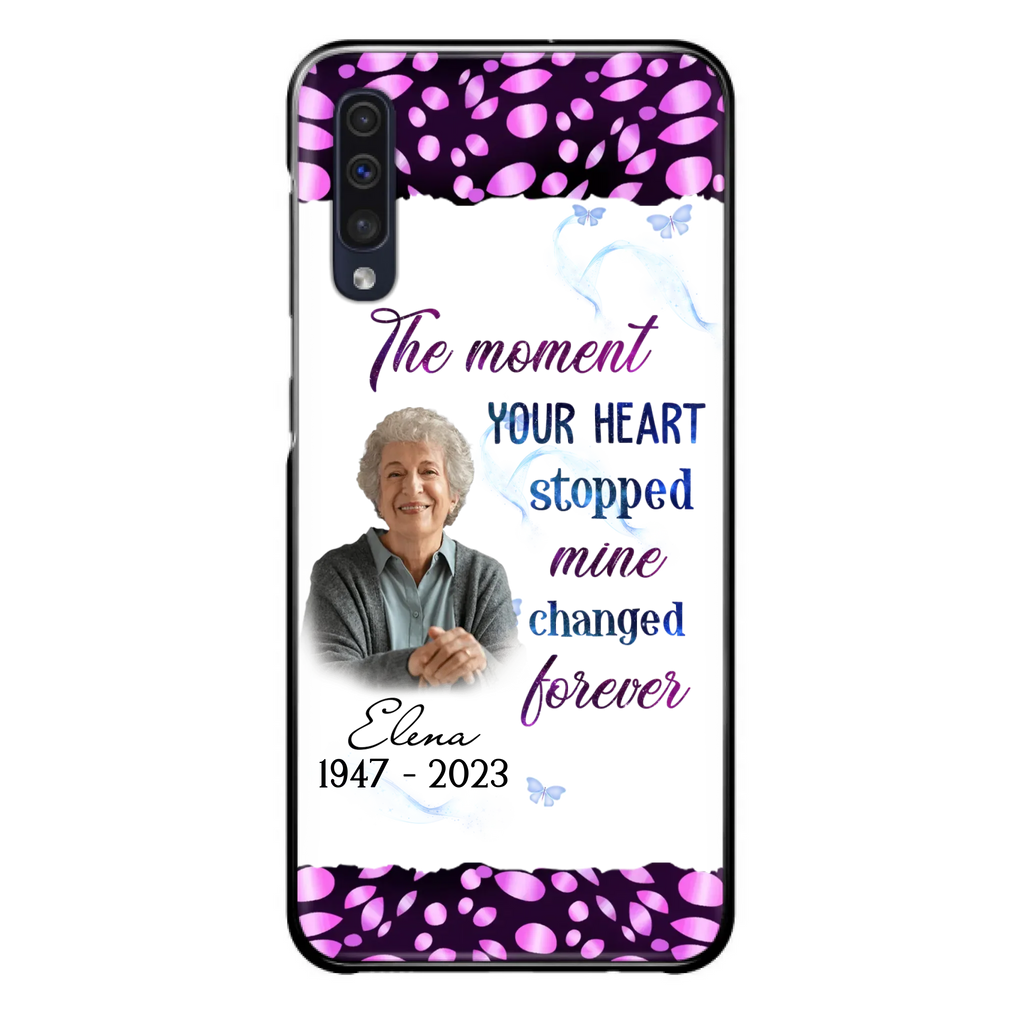Custom Personalized Memorial Photo Phone Case - Memorial Gift For Family Member - Upload Photo - Case For iPhone/Samsung - The Moment Your Heart Stopped Mine Changed Forever