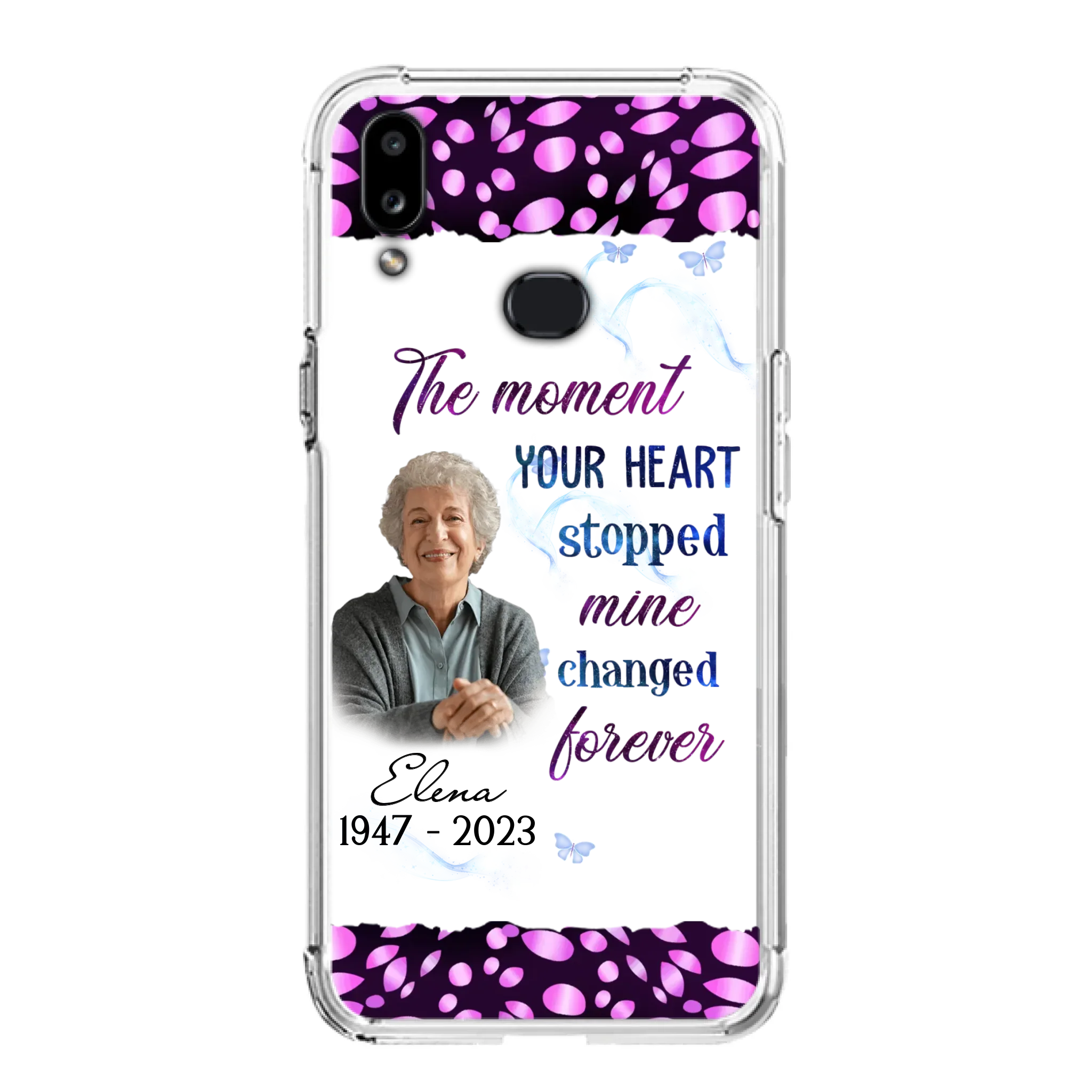 Custom Personalized Memorial Photo Phone Case - Memorial Gift For Family Member - Upload Photo - Case For iPhone/Samsung - The Moment Your Heart Stopped Mine Changed Forever