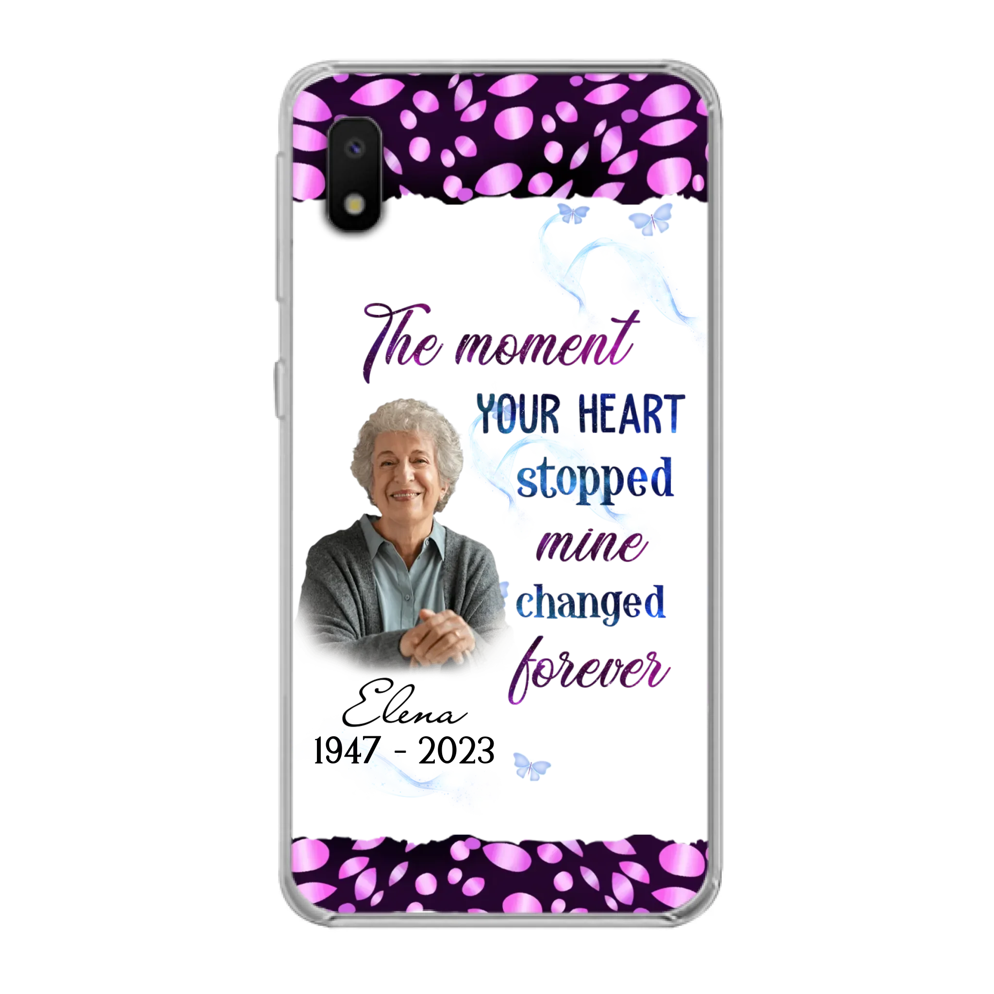 Custom Personalized Memorial Photo Phone Case - Memorial Gift For Family Member - Upload Photo - Case For iPhone/Samsung - The Moment Your Heart Stopped Mine Changed Forever