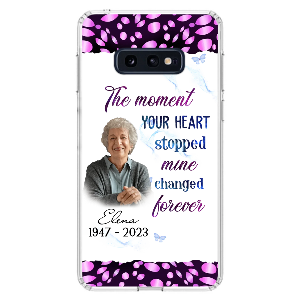 Custom Personalized Memorial Photo Phone Case - Memorial Gift For Family Member - Upload Photo - Case For iPhone/Samsung - The Moment Your Heart Stopped Mine Changed Forever