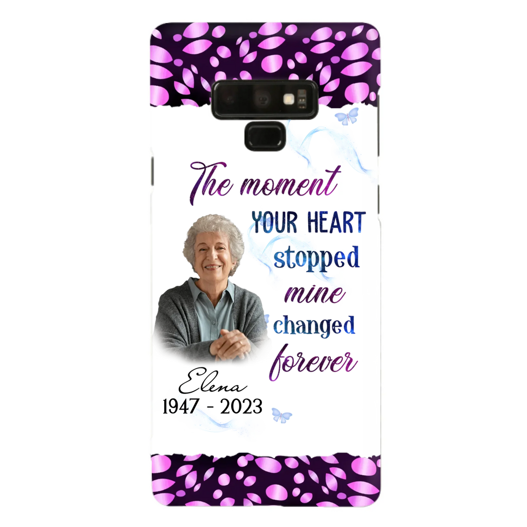 Custom Personalized Memorial Photo Phone Case - Memorial Gift For Family Member - Upload Photo - Case For iPhone/Samsung - The Moment Your Heart Stopped Mine Changed Forever