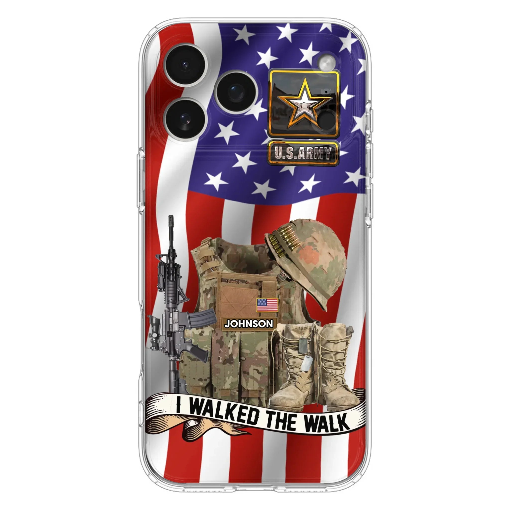 Custom Personalized Veteran US Flag Phone Case - Gift Idea For Veteran - Case For iPhone/ Samsung - I Walked The Walk