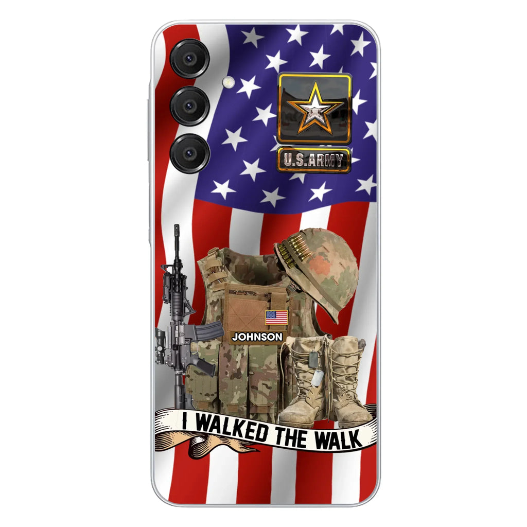Custom Personalized Veteran US Flag Phone Case - Gift Idea For Veteran - Case For iPhone/ Samsung - I Walked The Walk