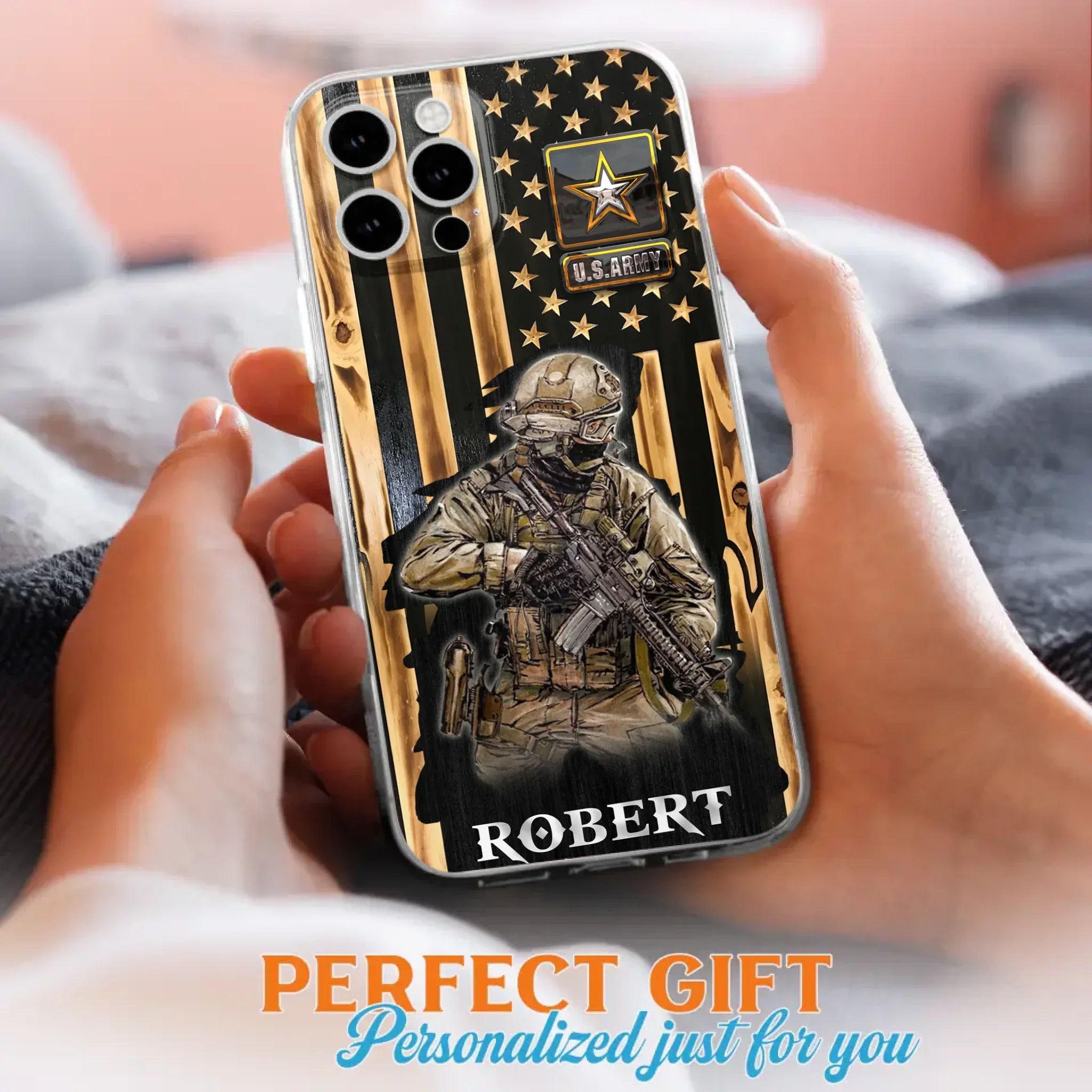 Custom Personalized Veteran US Flag Phone Case - Gift Idea For Veteran/ Soldier - Case For iPhone/ Samsung