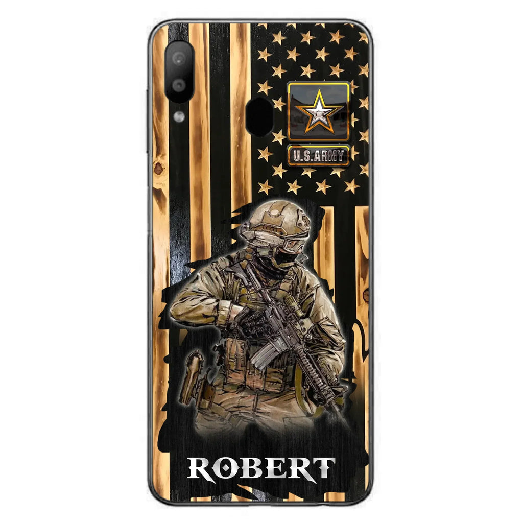 Custom Personalized Veteran US Flag Phone Case - Gift Idea For Veteran/ Soldier - Case For iPhone/ Samsung