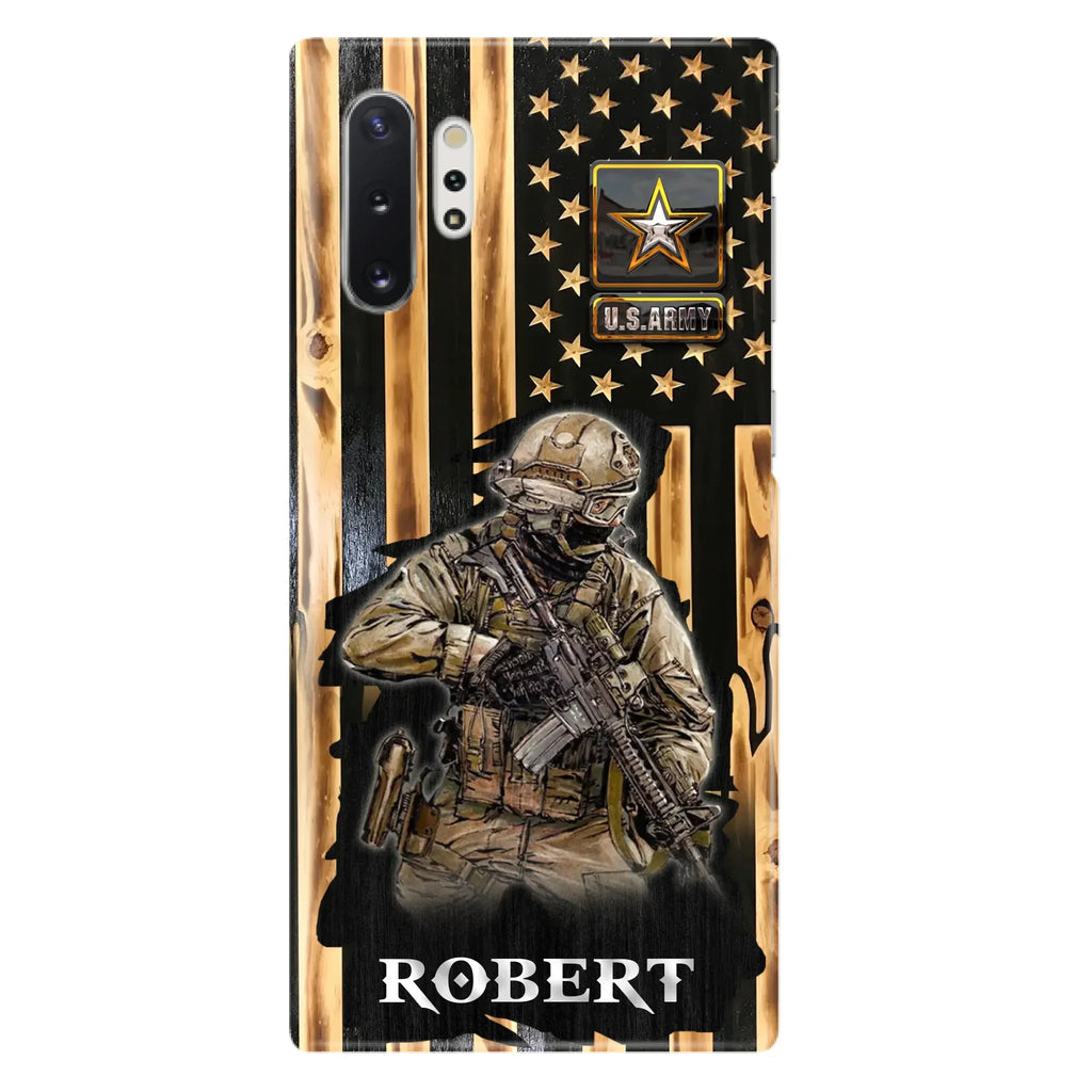 Custom Personalized Veteran US Flag Phone Case - Gift Idea For Veteran/ Soldier - Case For iPhone/ Samsung