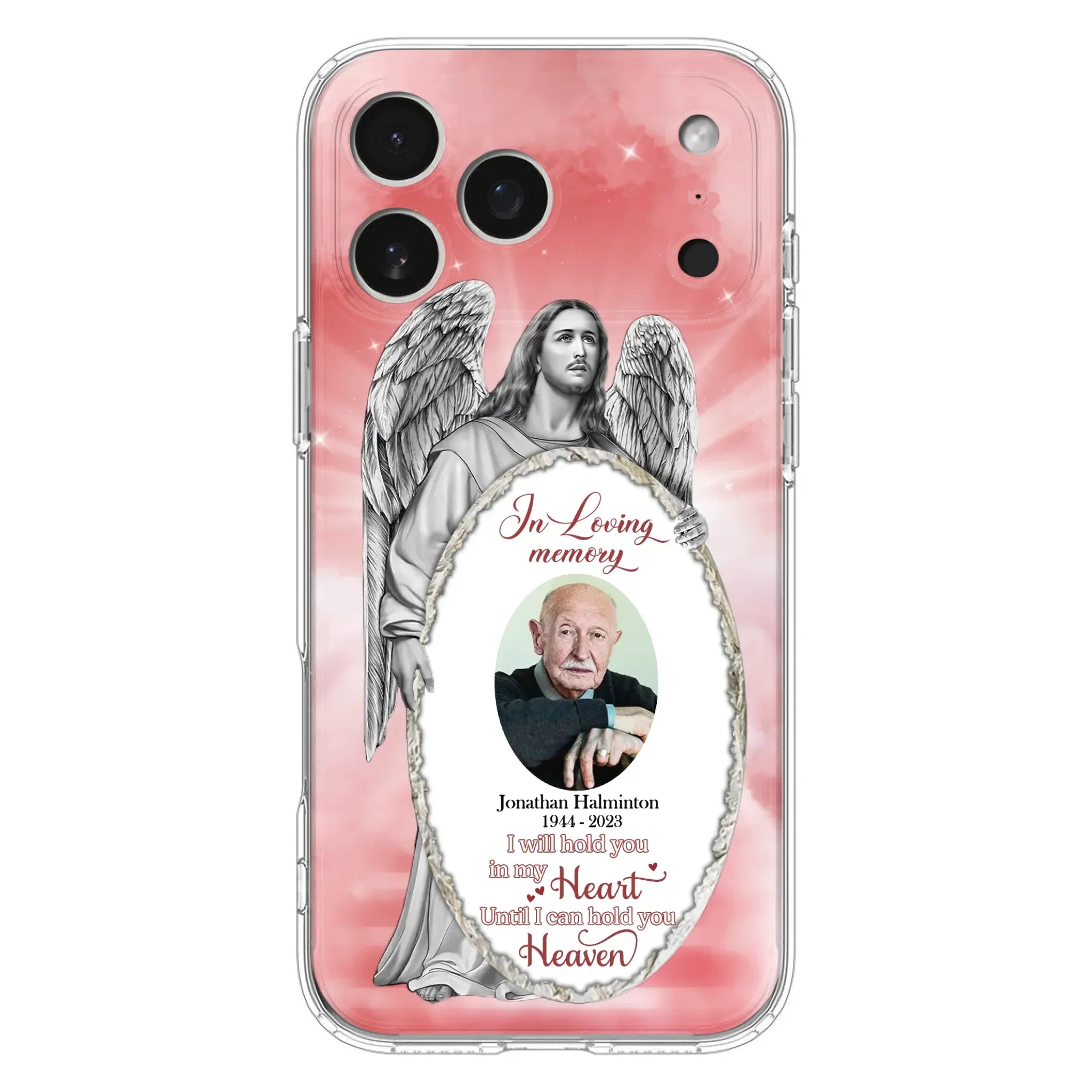 Custom Personalized Jesus Christ Memorial Photo Phone Case - Memorial Gift Idea For Family Member - I Will Hold You in My Heart Until I Can Hold You in Heaven - Case For iPhone/Samsung