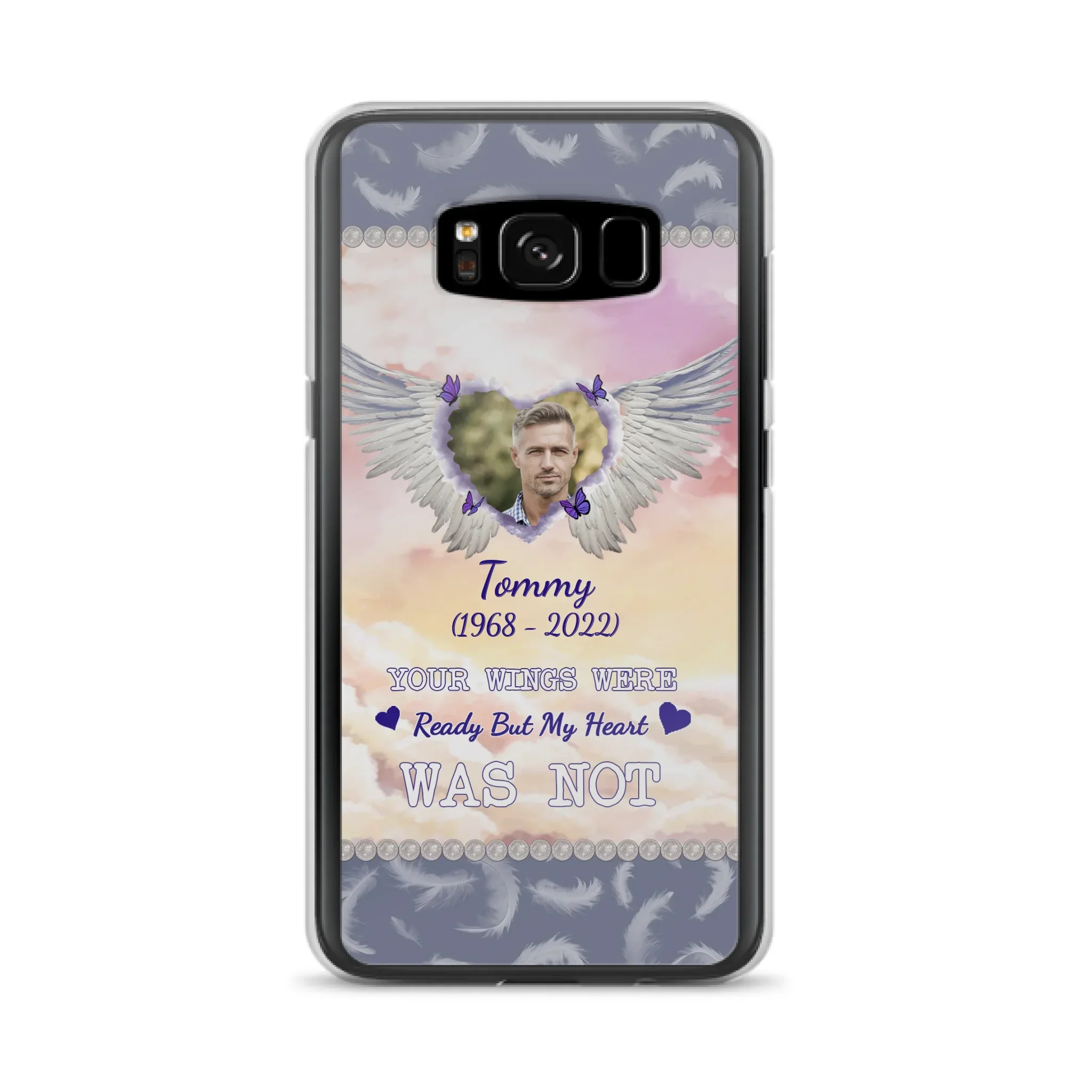 Custom Personalized Memorial Photo Phone Case - Memorial Gift Idea for Family - Your Wings Were Ready But My Heart Was Not - Case For iPhone/Samsung