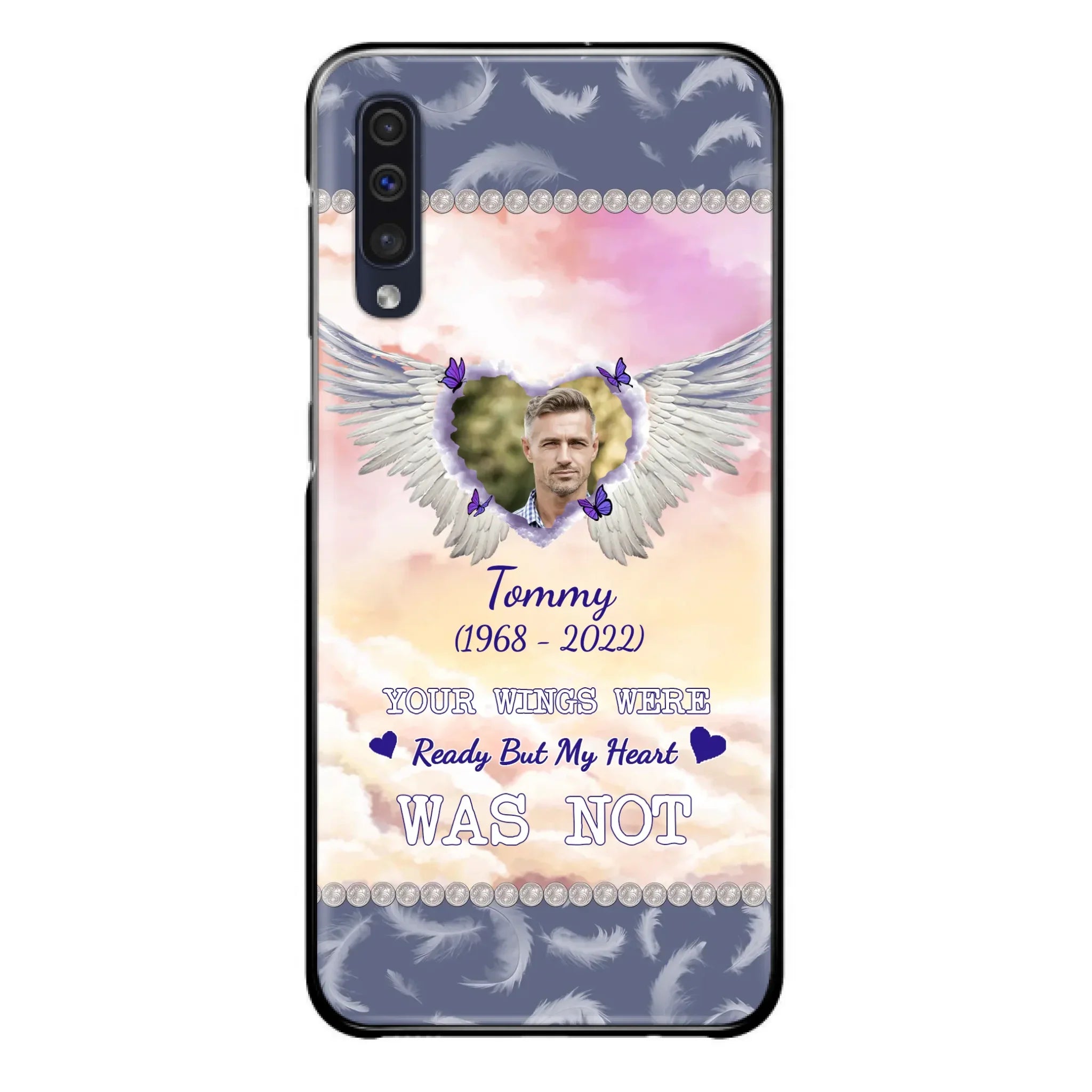 Custom Personalized Memorial Photo Phone Case - Memorial Gift Idea for Family - Your Wings Were Ready But My Heart Was Not - Case For iPhone/Samsung