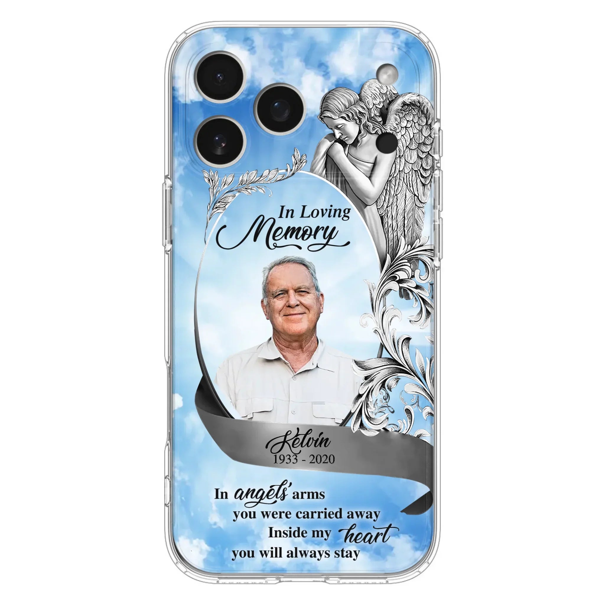 Custom Personalized Memorial Photo Phone Case - Memorial Gift Idea for Family - Inside My Heart You Will Always Stay - Case For iPhone/Samsung