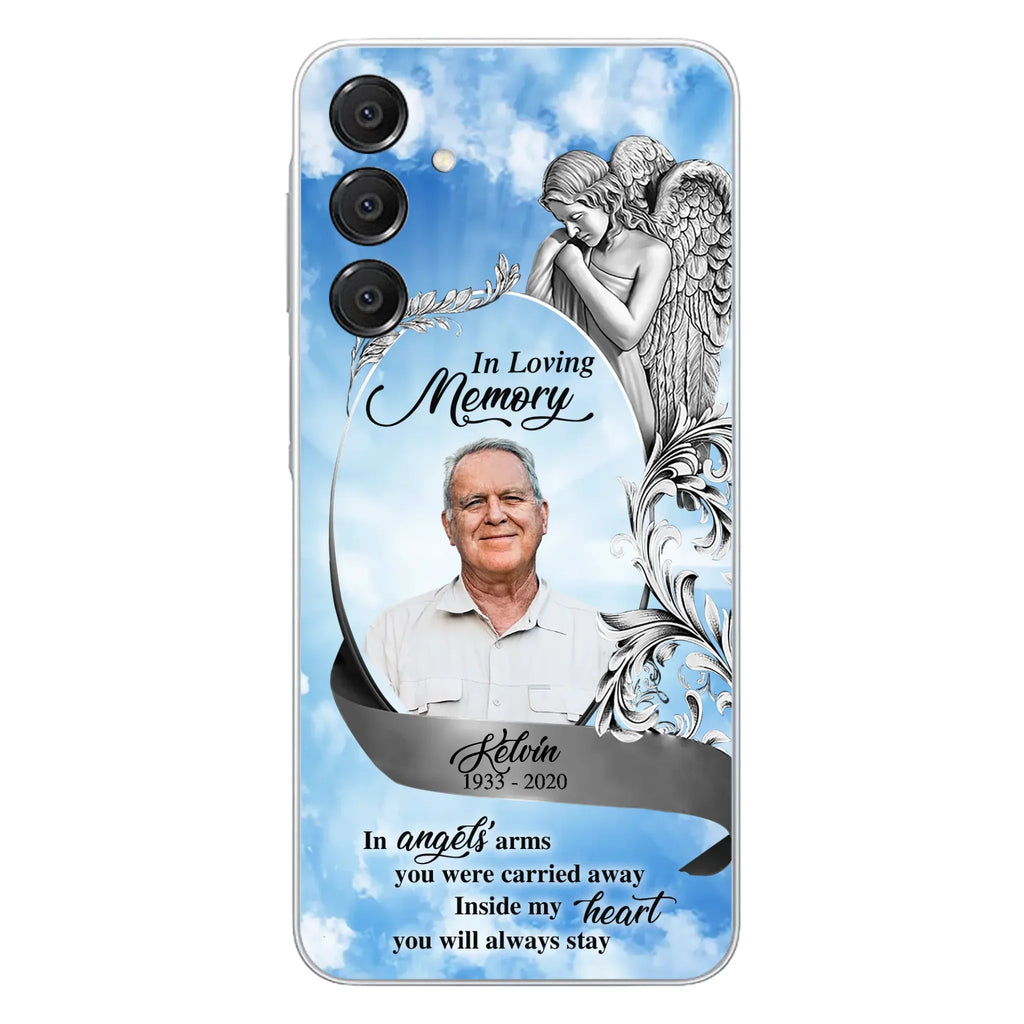 Custom Personalized Memorial Photo Phone Case - Memorial Gift Idea for Family - Inside My Heart You Will Always Stay - Case For iPhone/Samsung