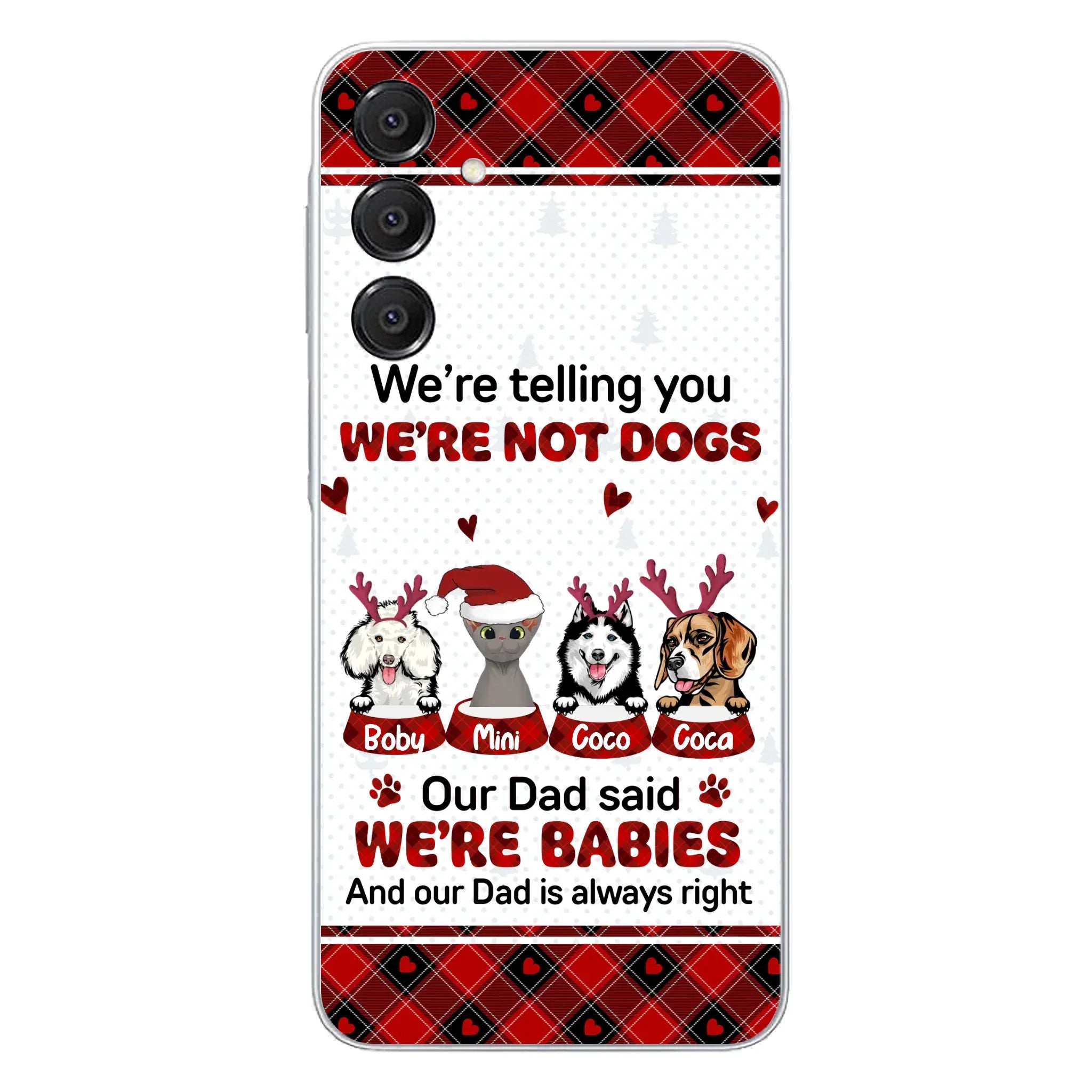 Custom Personalized Pet Phone Case - Gift Idea For Pet Lovers - Upto 4 Pets/Cats/Dogs - We're Telling You We're Not Dogs - Case For iPhone/Samsung