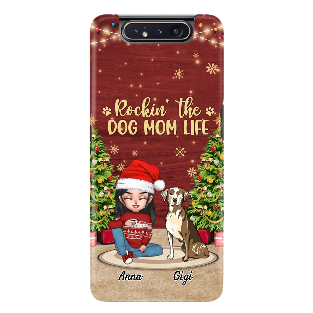 Custom Personalized Dog Mom iPhone/ Samsung Case - Christmas Gift Idea For Dogs Lovers - Upto 4 Dogs - Rockin' The Dog Mom Life