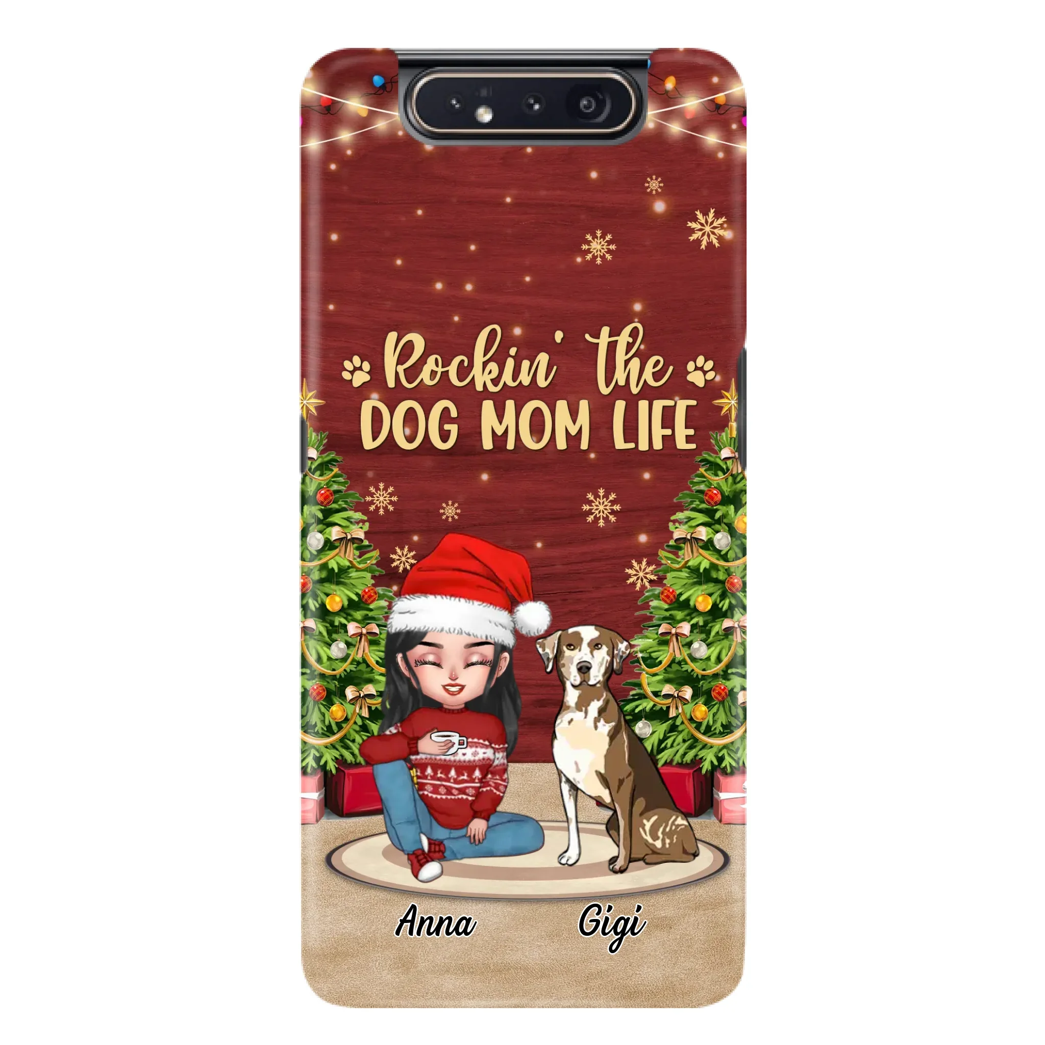 Custom Personalized Dog Mom iPhone/ Samsung Case - Christmas Gift Idea For Dogs Lovers - Upto 4 Dogs - Rockin' The Dog Mom Life