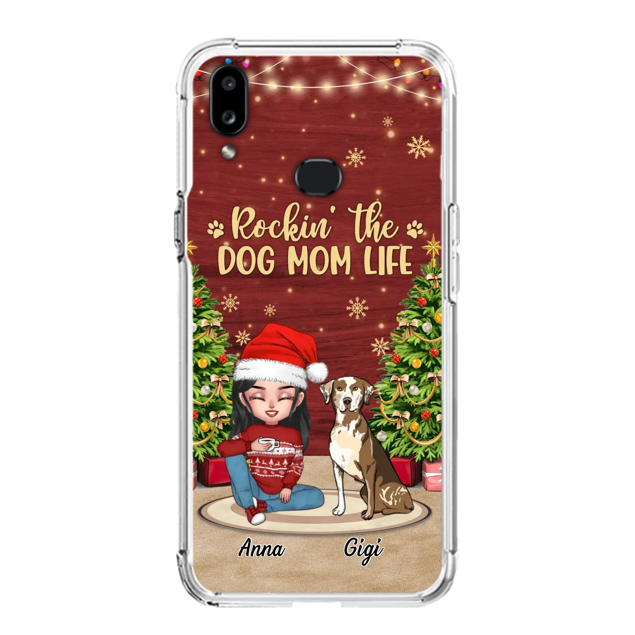Custom Personalized Dog Mom iPhone/ Samsung Case - Christmas Gift Idea For Dogs Lovers - Upto 4 Dogs - Rockin' The Dog Mom Life