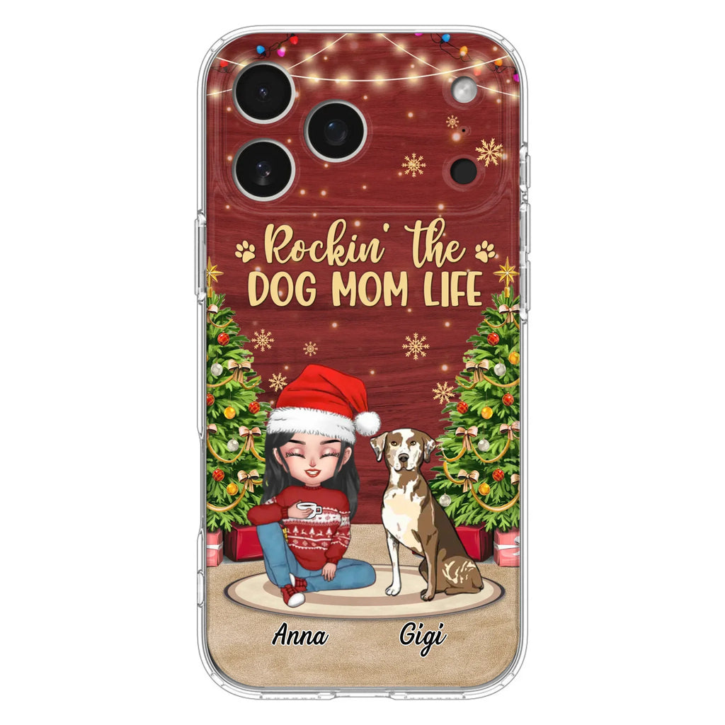 Custom Personalized Dog Mom iPhone/ Samsung Case - Christmas Gift Idea For Dogs Lovers - Upto 4 Dogs - Rockin' The Dog Mom Life