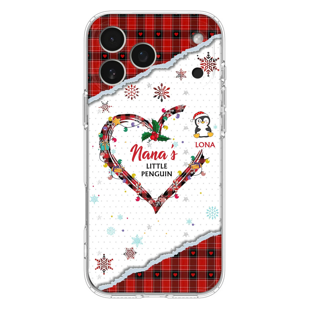 Personalized Christmas Nana Phone Case - Gift Idea For Grandma - Upto 10 Penguins -  Case For iPhone/Samsung