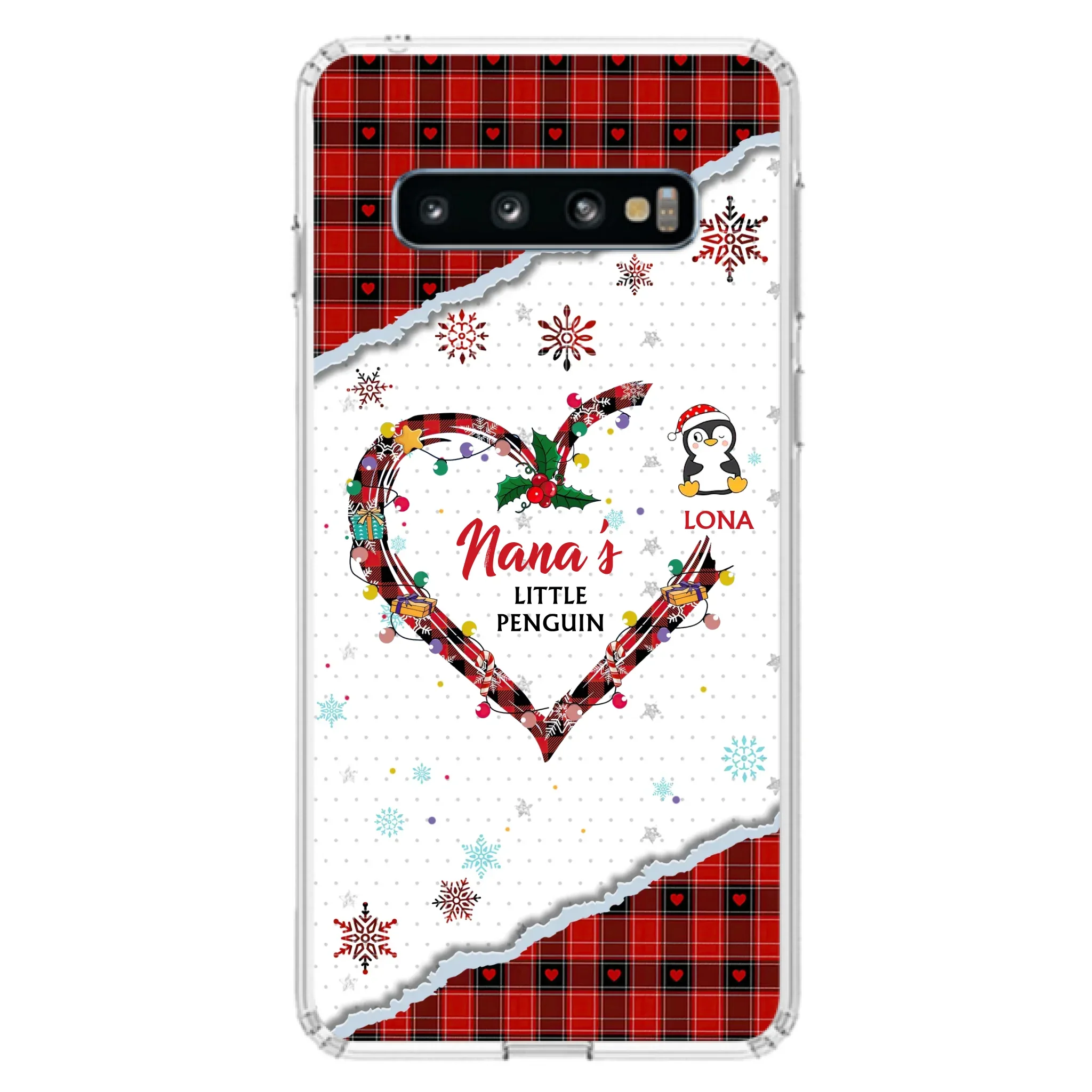 Personalized Christmas Nana Phone Case - Gift Idea For Grandma - Upto 10 Penguins -  Case For iPhone/Samsung