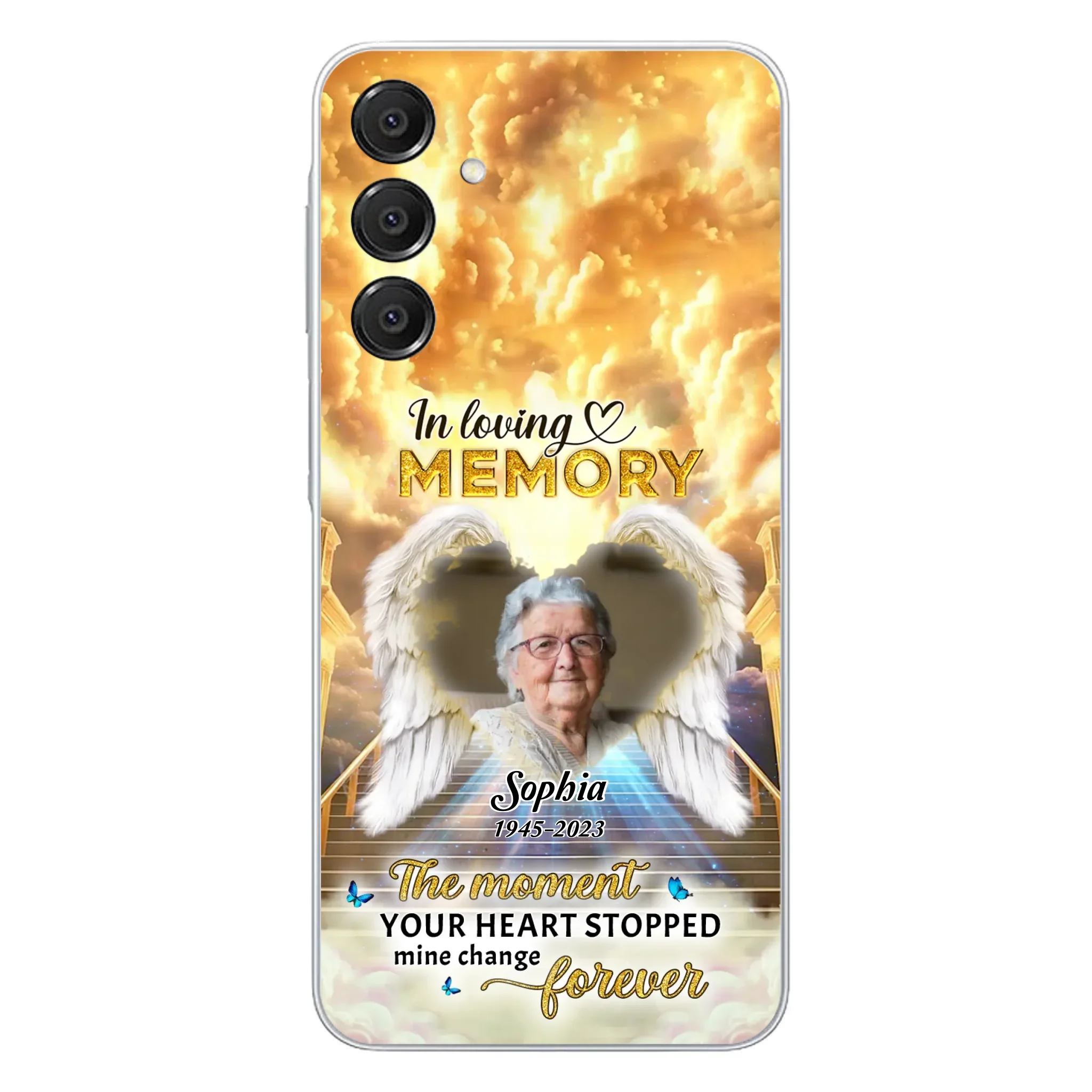 The Moment Your Heart Stopped Mine Changed Forever - Personalized Memorial iPhone/ Samsung Case - Upload Photo - Memorial Gift Idea