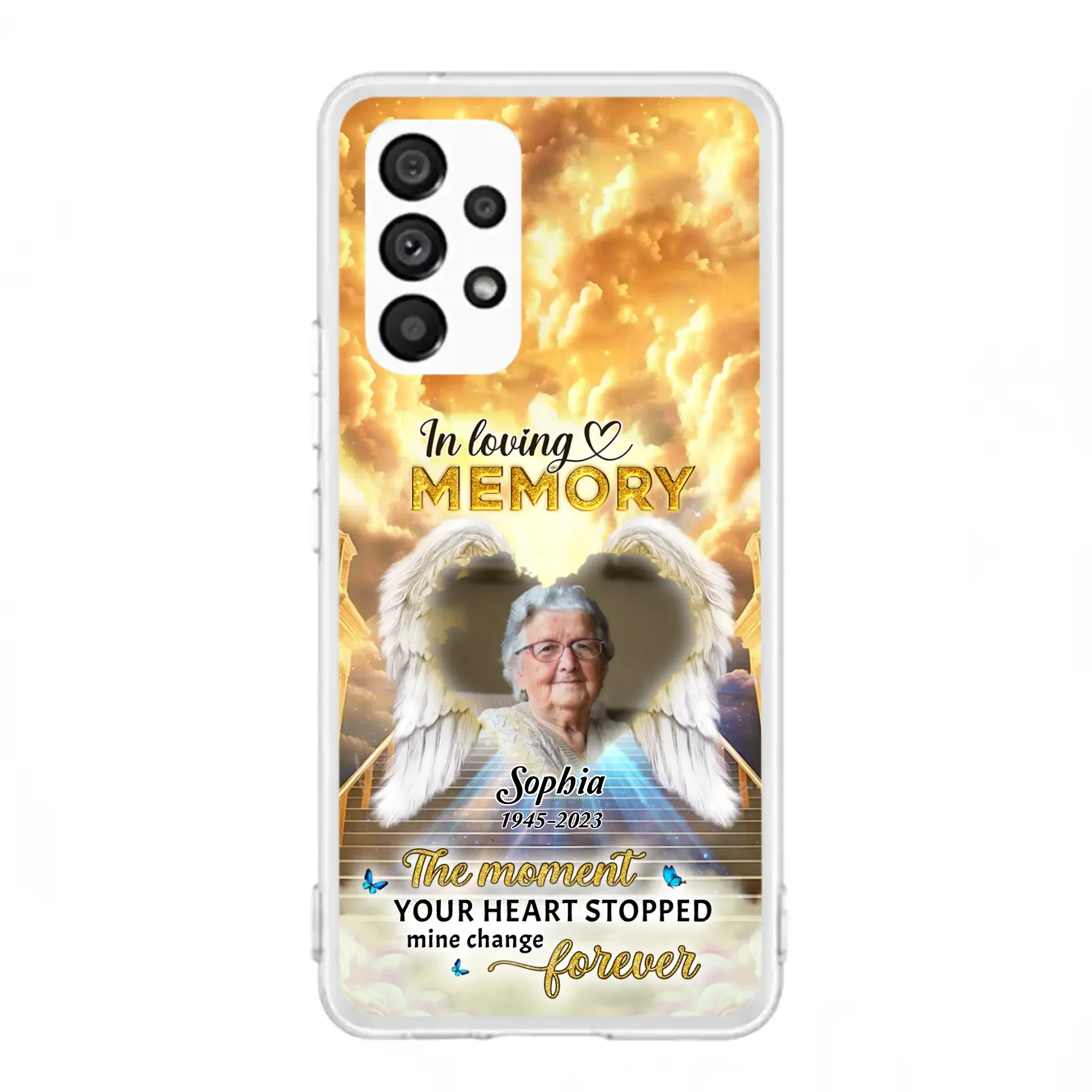The Moment Your Heart Stopped Mine Changed Forever - Personalized Memorial iPhone/ Samsung Case - Upload Photo - Memorial Gift Idea