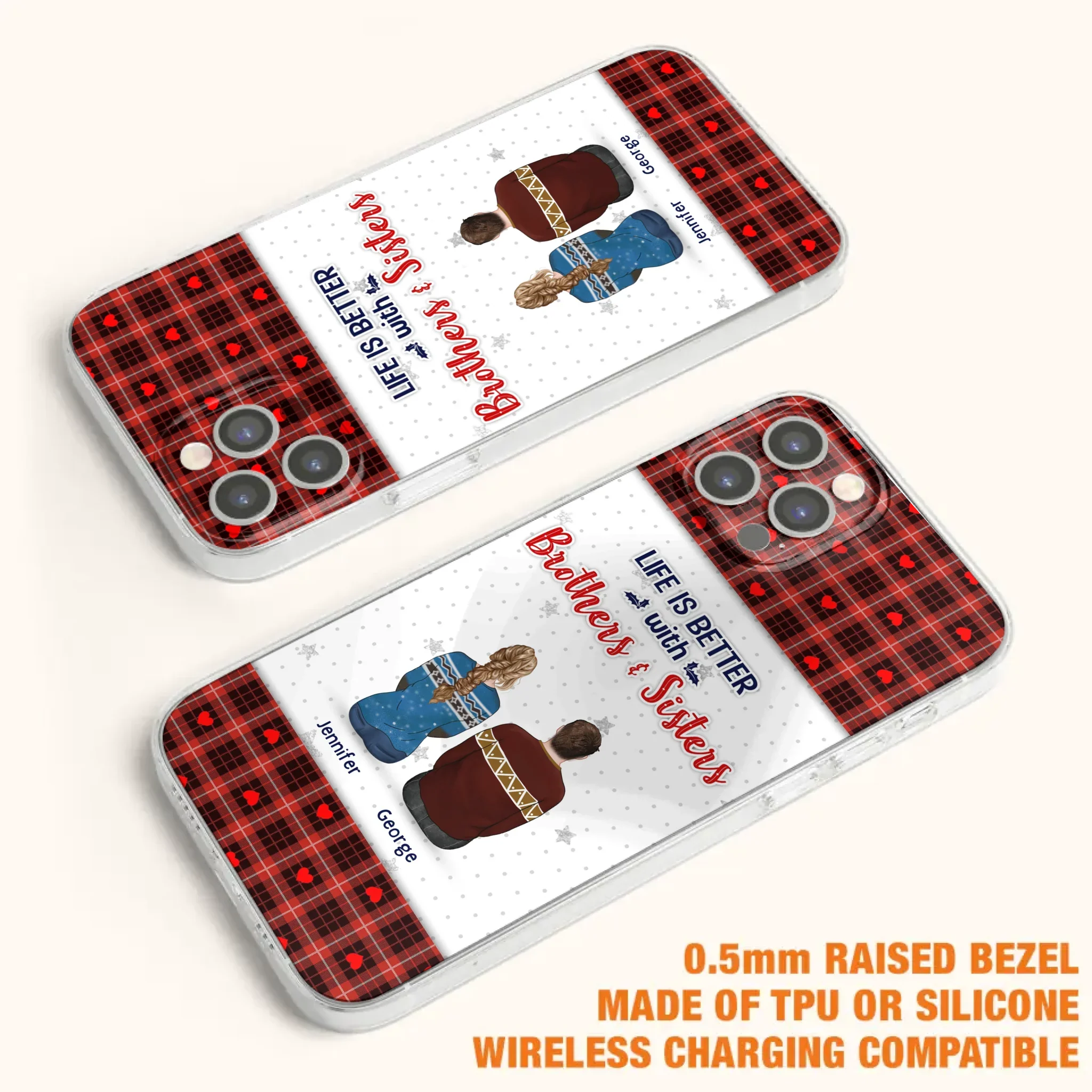 Custom Personalized Brothers Sisters Phone Case - Upto 10 People - Christmas Gift Idea For Siblings/ Family - Life Is Better With Brothers & Sisters - Case For iPhone And Samsung
