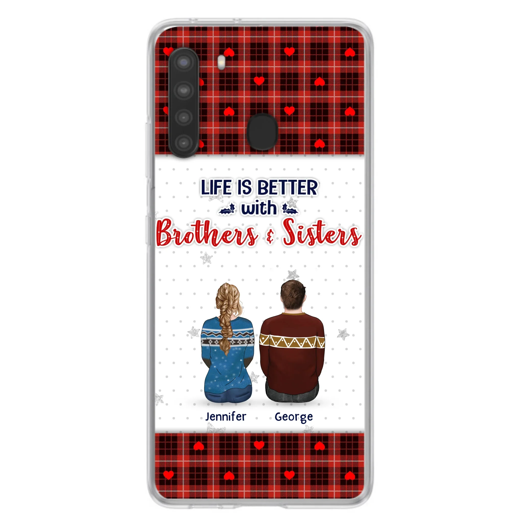 Custom Personalized Brothers Sisters Phone Case - Upto 10 People - Christmas Gift Idea For Siblings/ Family - Life Is Better With Brothers & Sisters - Case For iPhone And Samsung