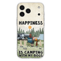 Personalized Camping Phone Case - Gift Idea For Girl & Dogs - Upto 4 Dogs - Happiness Is Camping With My Dogs - Case For iPhone/Samsung