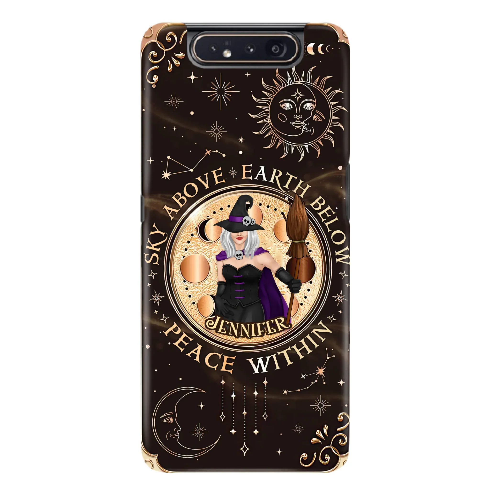 Custom Personalized Witch Phone Case - Halloween Gift Idea For Girl - Wiccan Decor/Pagan Decor - As Above So Below - Cases For iPhone And Samsung
