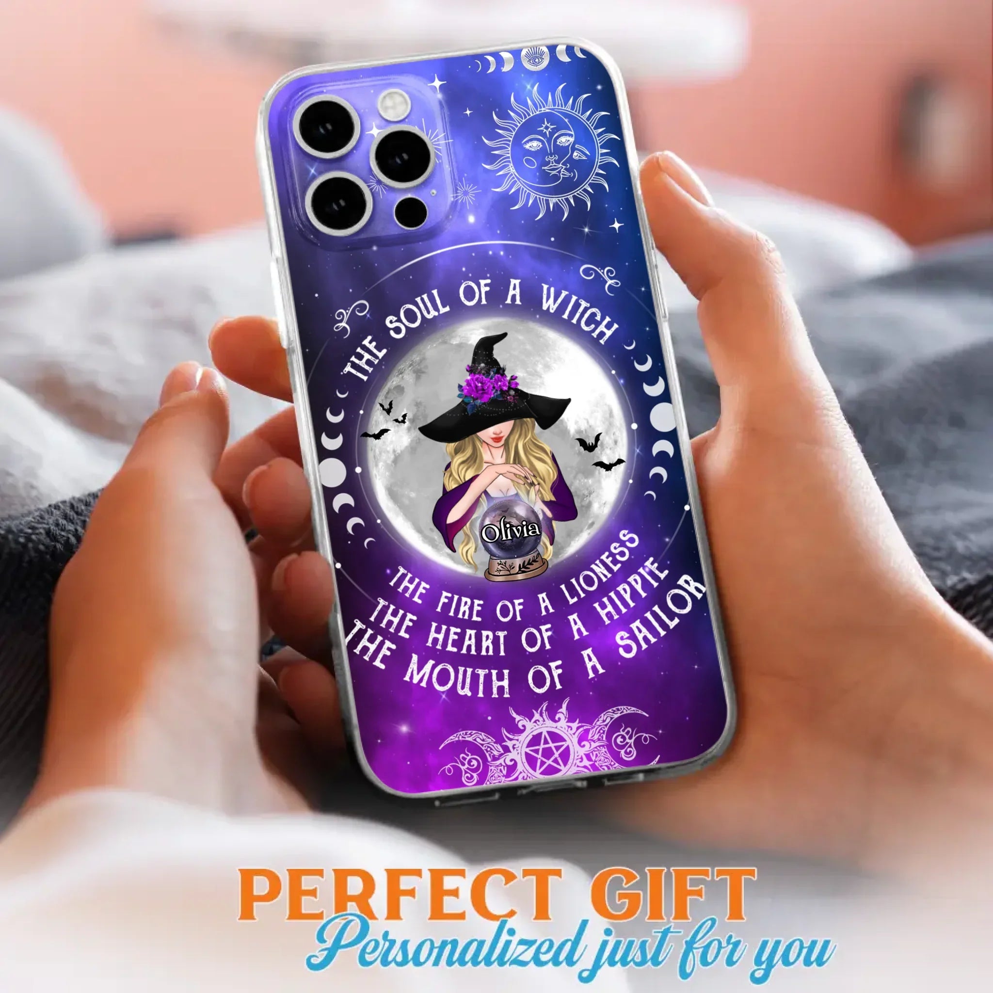 Personalized Witch Phone Case - Halloween Gift Idea For Witch Lovers - The Soul Of A Witch - Case For iPhone/Samsung
