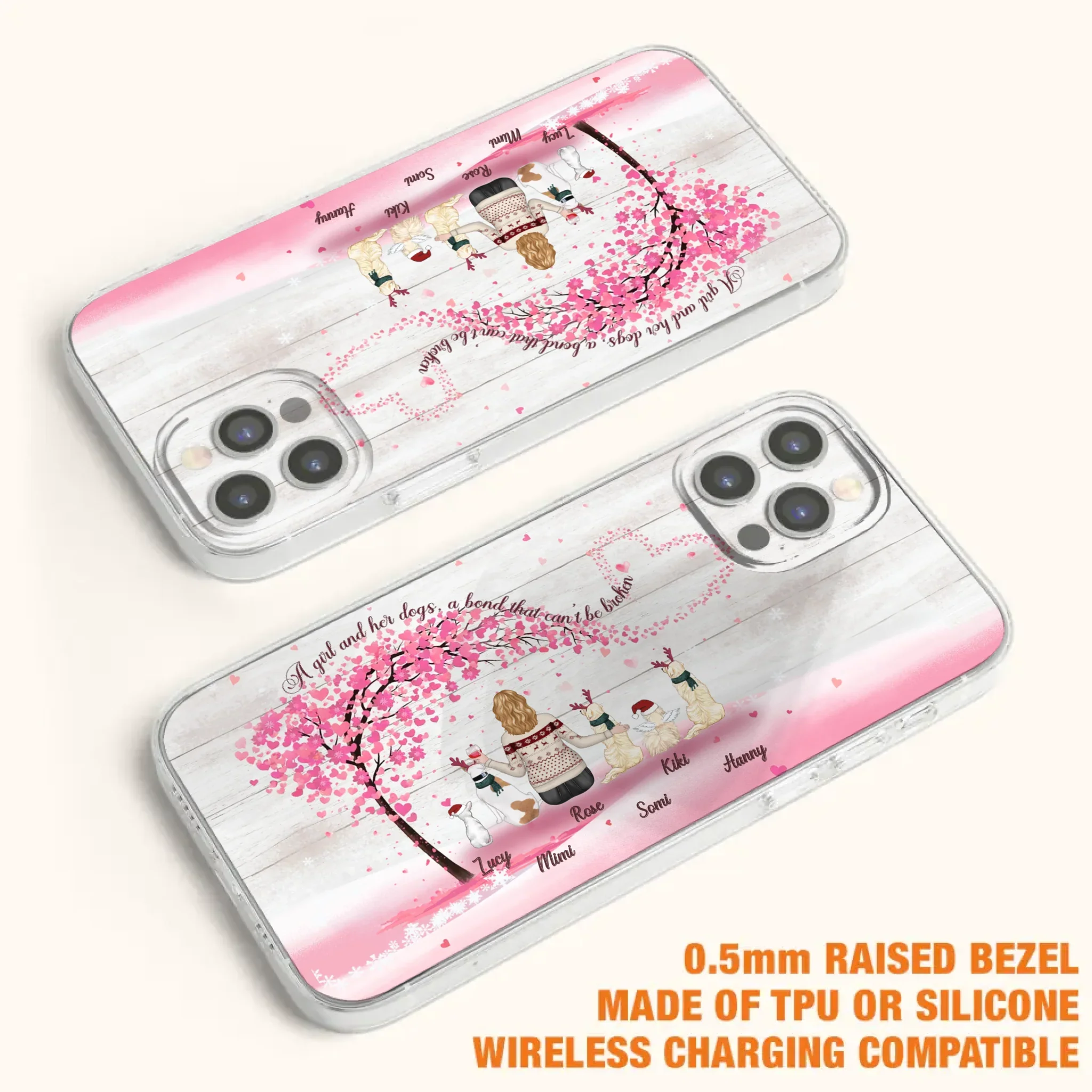 Personalized Dog Mom/Dad Phone Case - Mom/Dad With Up To 5 Dogs - Gift Idea For Dog Lovers - A Girl And Her Dogs, A Bond That Can't Be Broken - Case For iPhone/Samsung