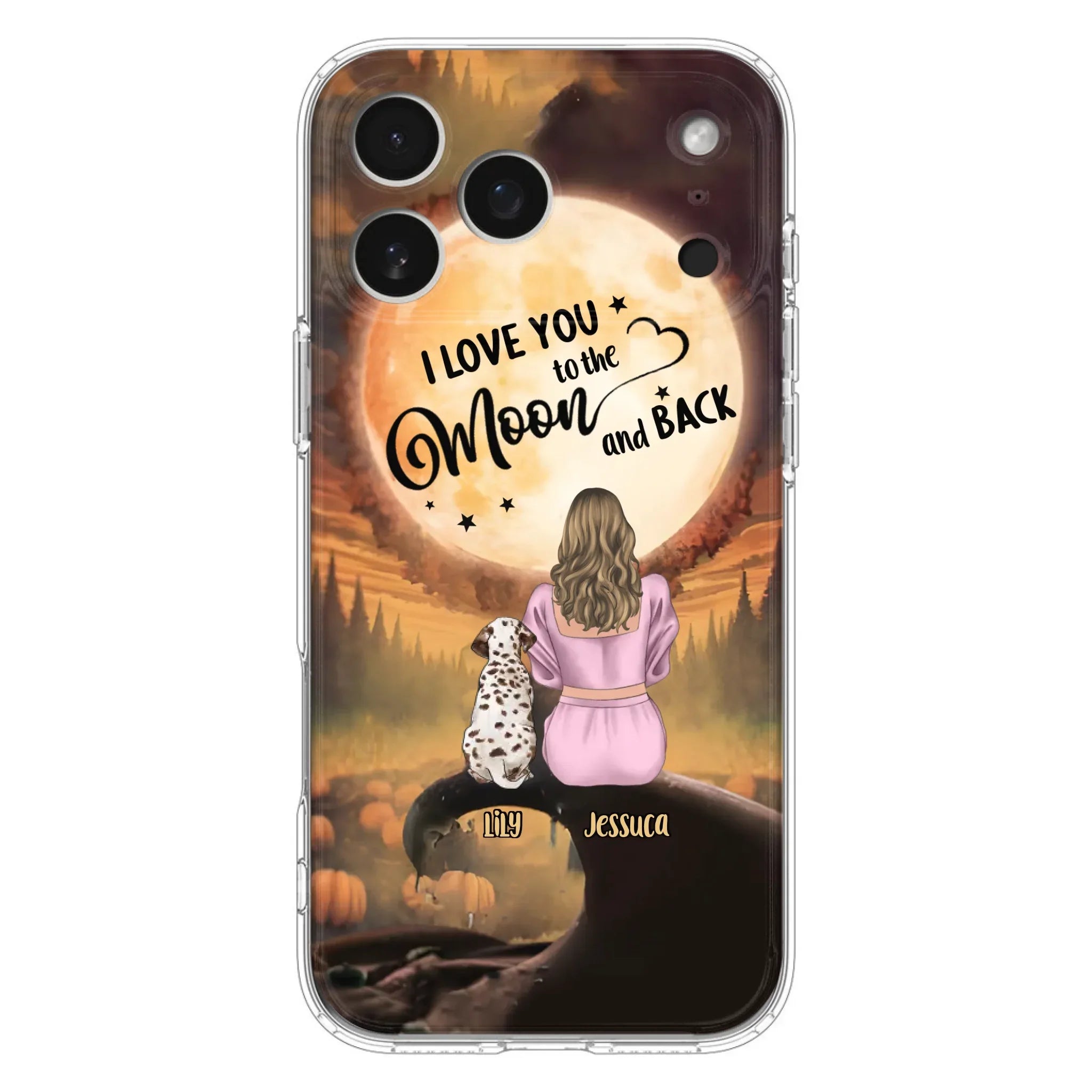 Personalized Memorial Pet Mom Phone Case - Gift Idea For Dog/Cat Owners - I Love You To The Moon And Back - Case For iPhone/Samsung
