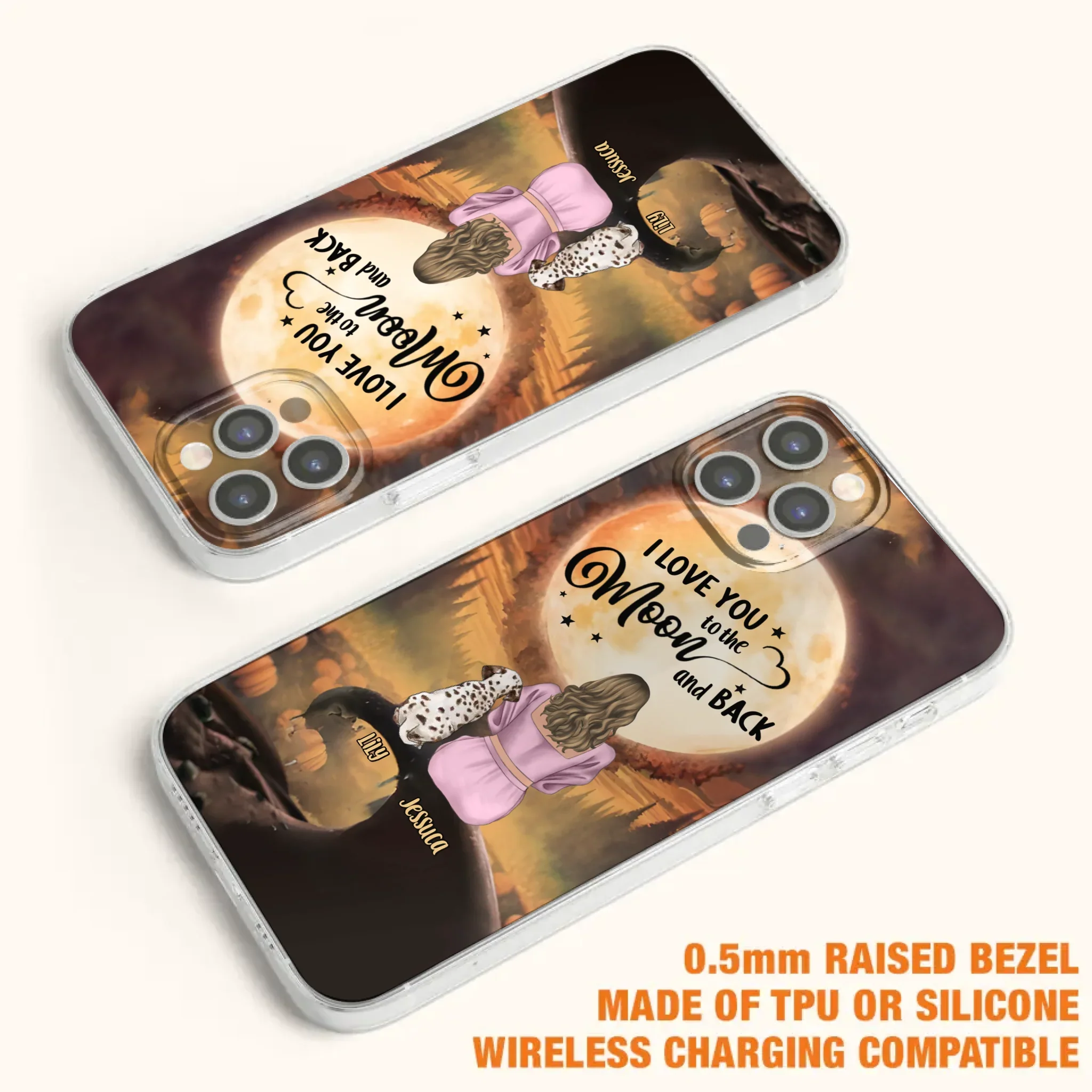 Personalized Memorial Pet Mom Phone Case - Gift Idea For Dog/Cat Owners - I Love You To The Moon And Back - Case For iPhone/Samsung