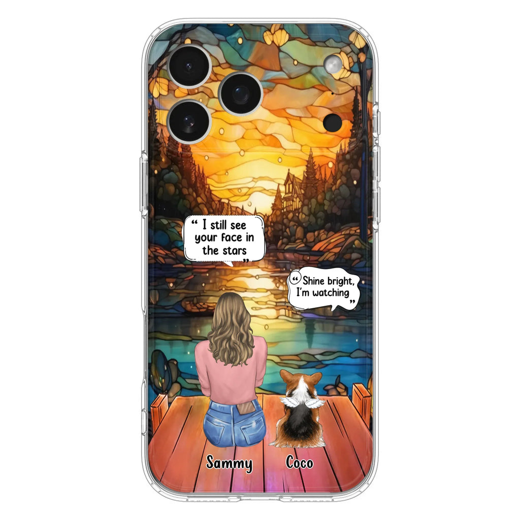 Personalized Memorial Pet Phone Case - Memorial Gift Idea For Dog/Cat/Rabbits Owners - I Still See Your Face In The Stars - Case For iPhone/Samsung