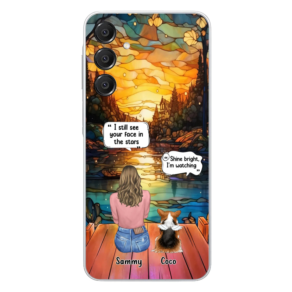 Personalized Memorial Pet Phone Case - Memorial Gift Idea For Dog/Cat/Rabbits Owners - I Still See Your Face In The Stars - Case For iPhone/Samsung