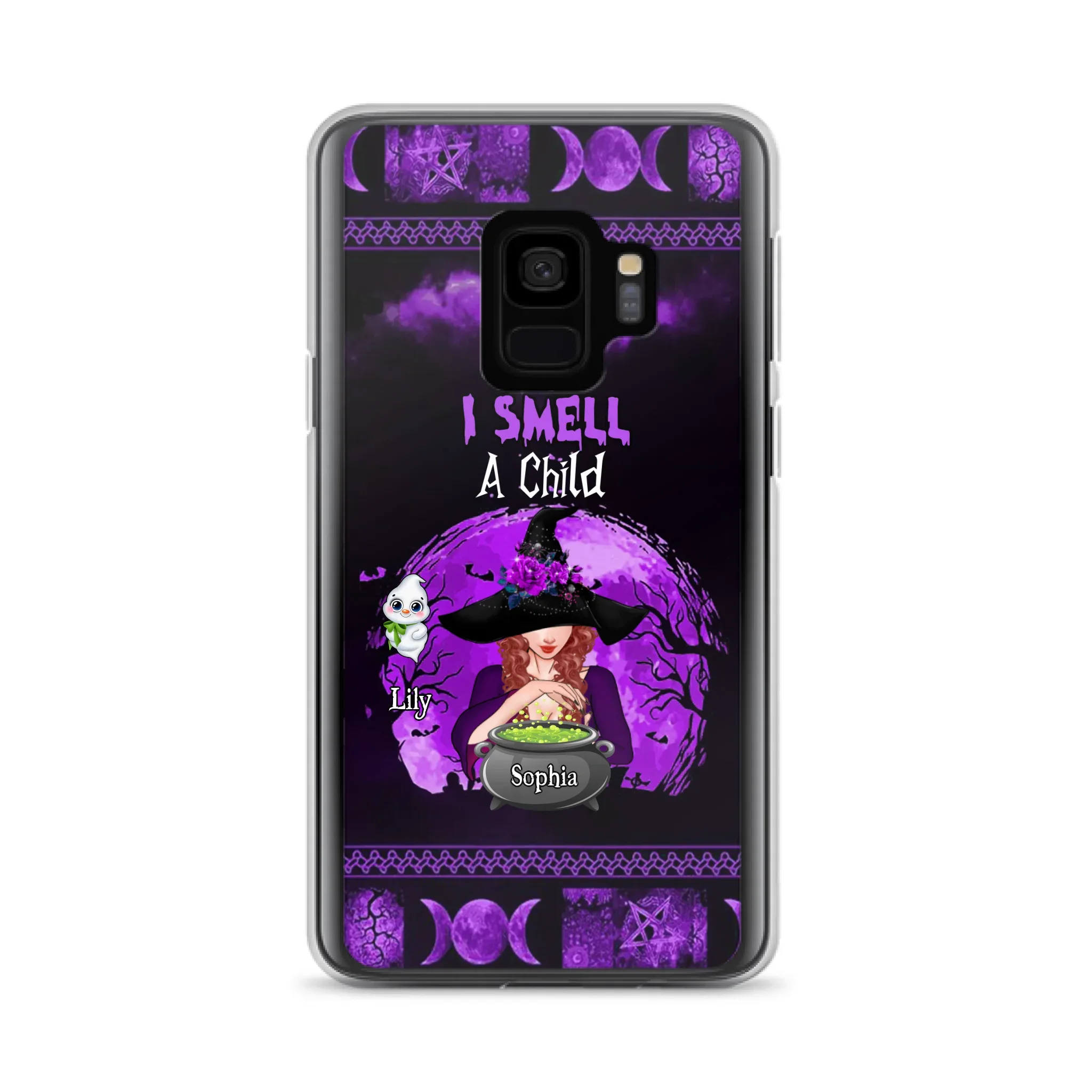 Custom Personalized Witch Phone Case - Upto 10 Children - Halloween Gift Idea for Family - I Smell Children - Case for iPhone/Samsung