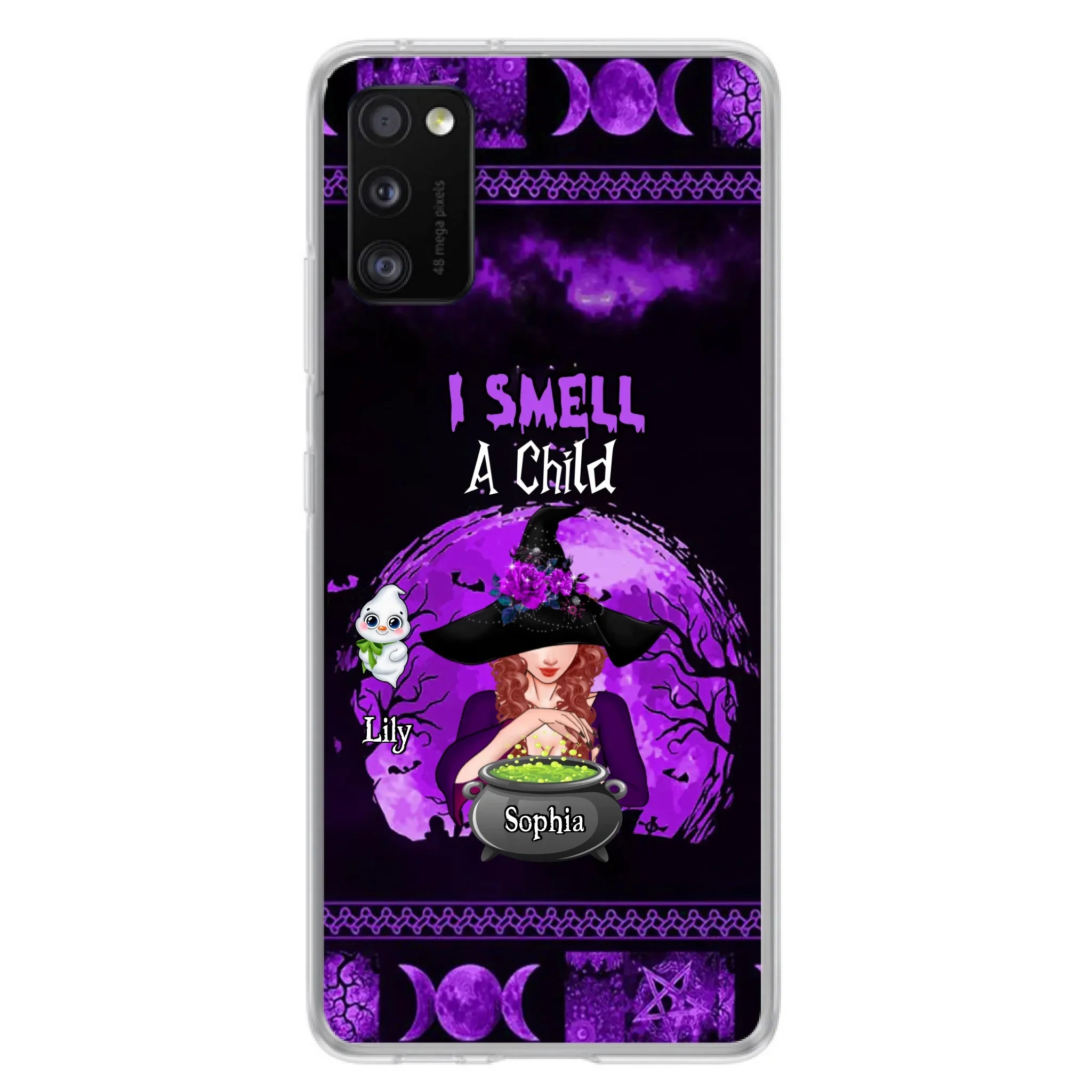 Custom Personalized Witch Phone Case - Upto 10 Children - Halloween Gift Idea for Family - I Smell Children - Case for iPhone/Samsung